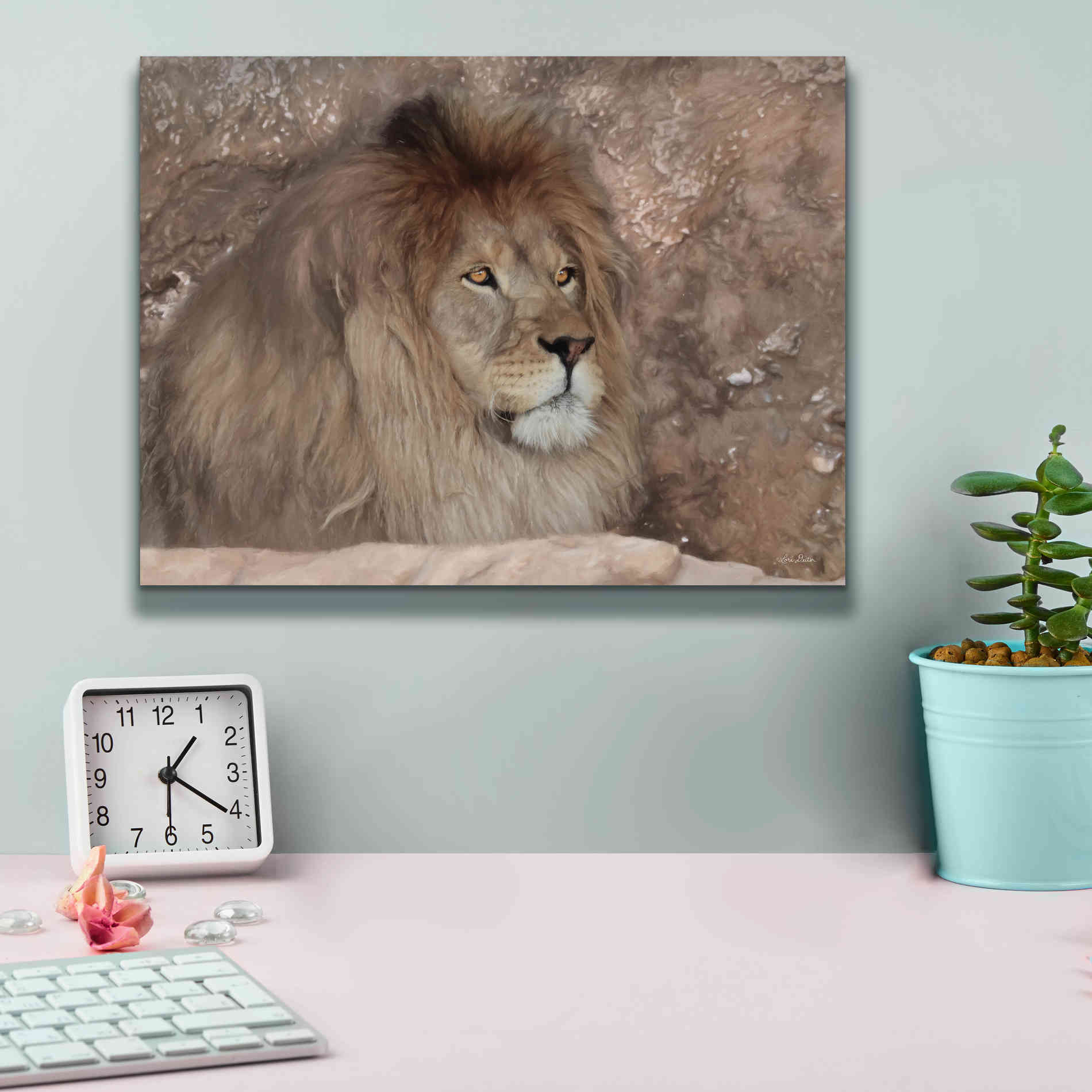 'Leo the Lion' by Lori Deiter, Canvas Wall Art,16 x 12