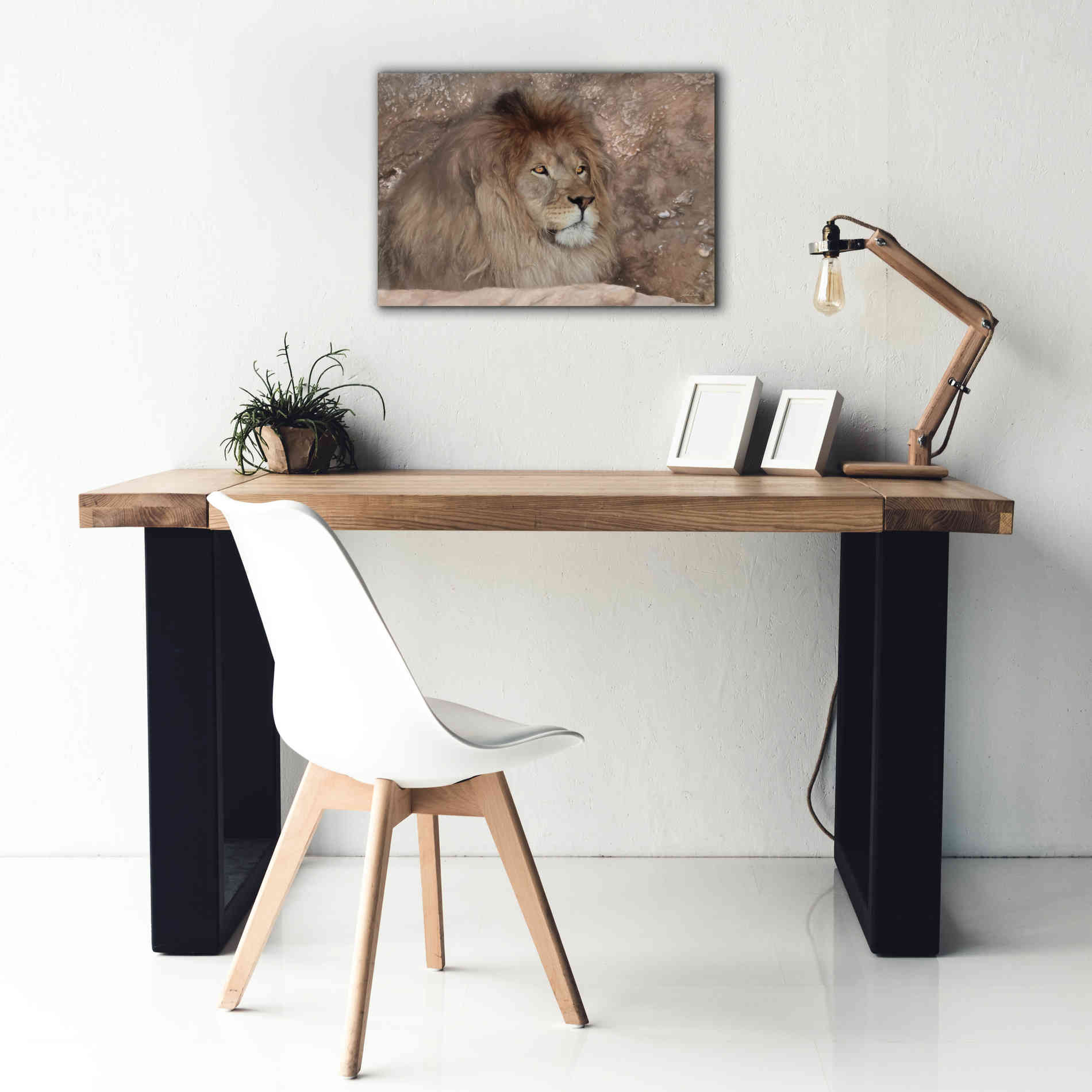 'Leo the Lion' by Lori Deiter, Canvas Wall Art,26 x 18