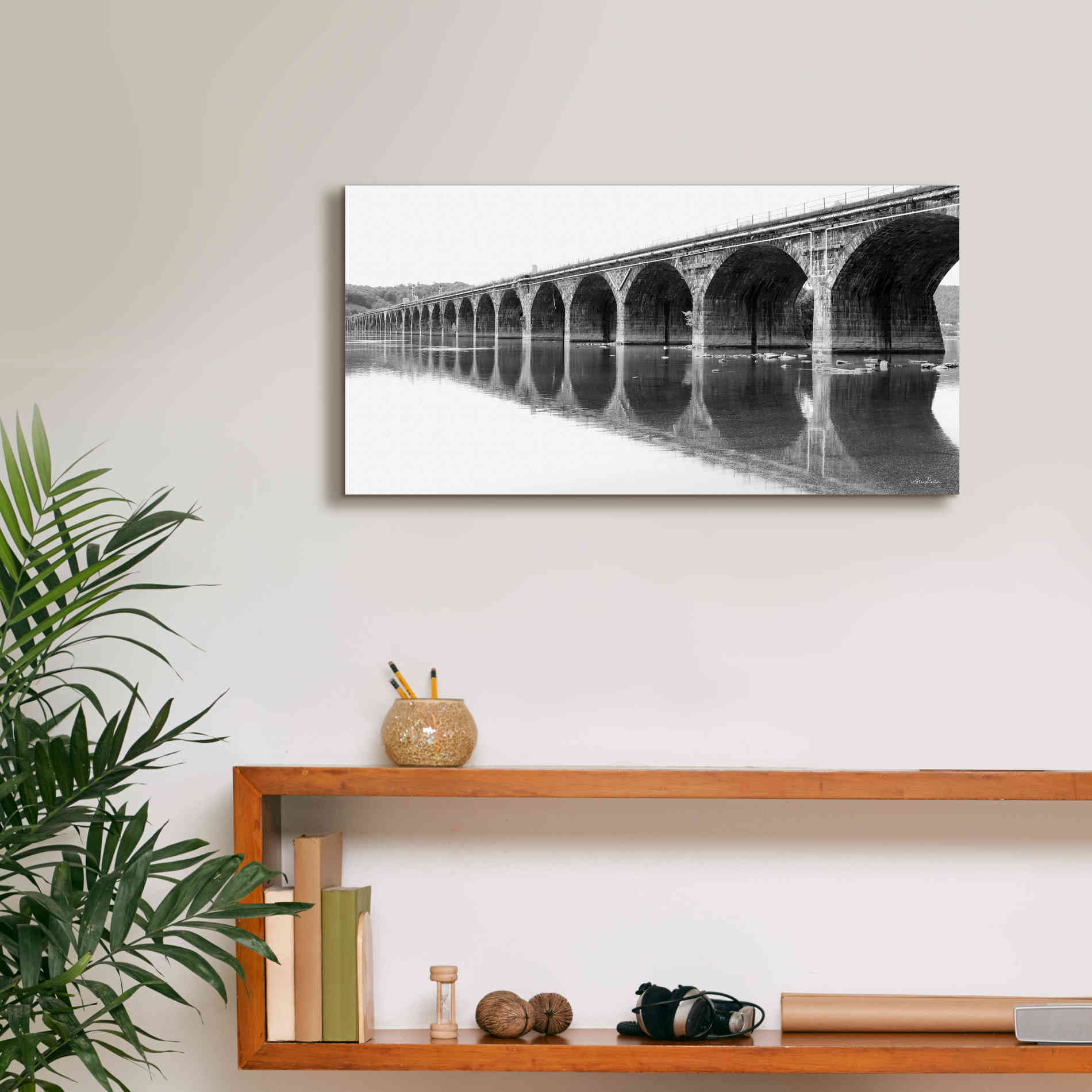 'Rockwell Bridge' by Lori Deiter, Canvas Wall Art,24 x 12