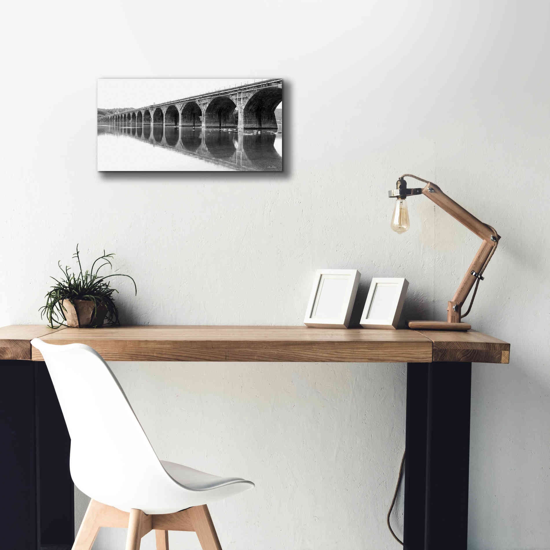 'Rockwell Bridge' by Lori Deiter, Canvas Wall Art,24 x 12