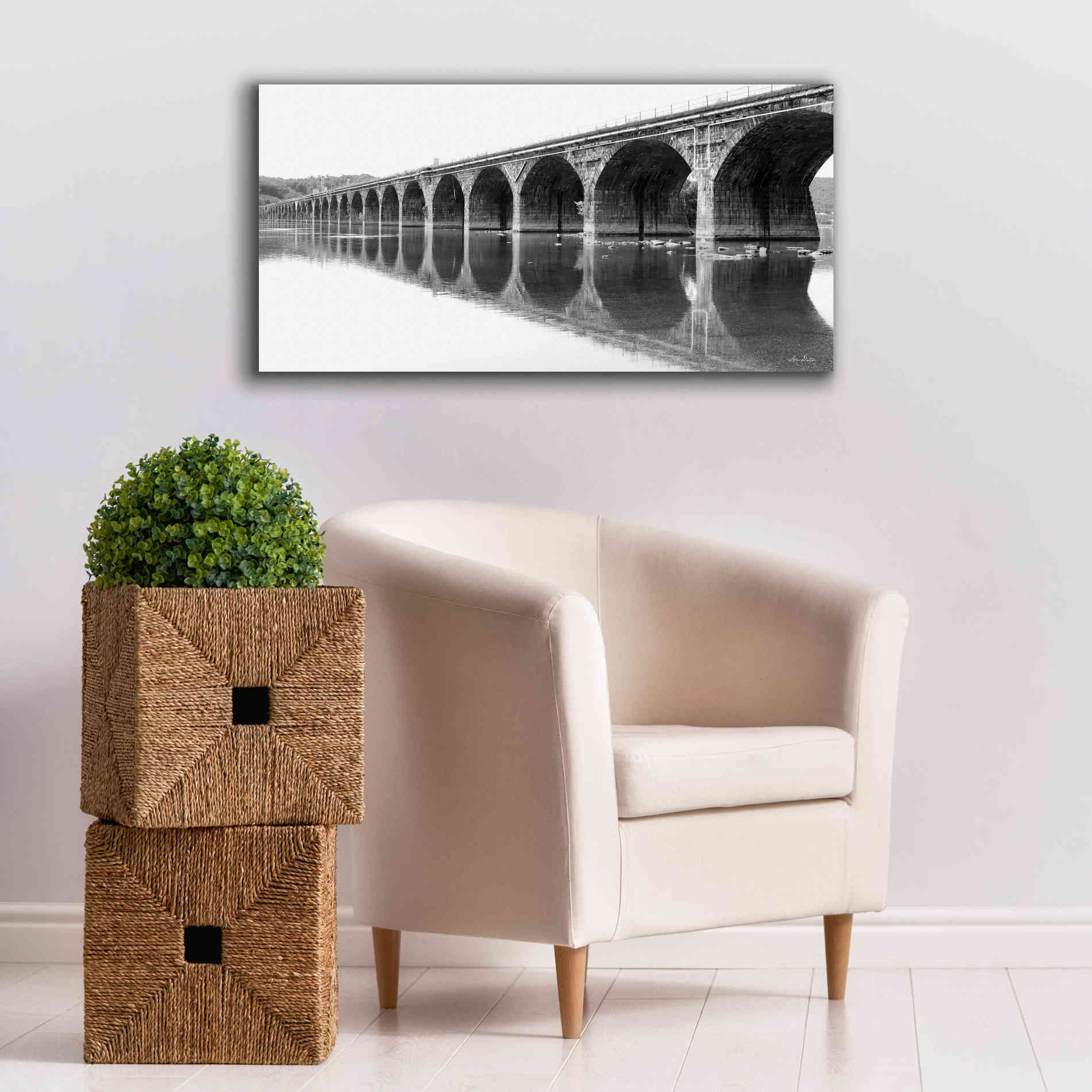 'Rockwell Bridge' by Lori Deiter, Canvas Wall Art,40 x 20