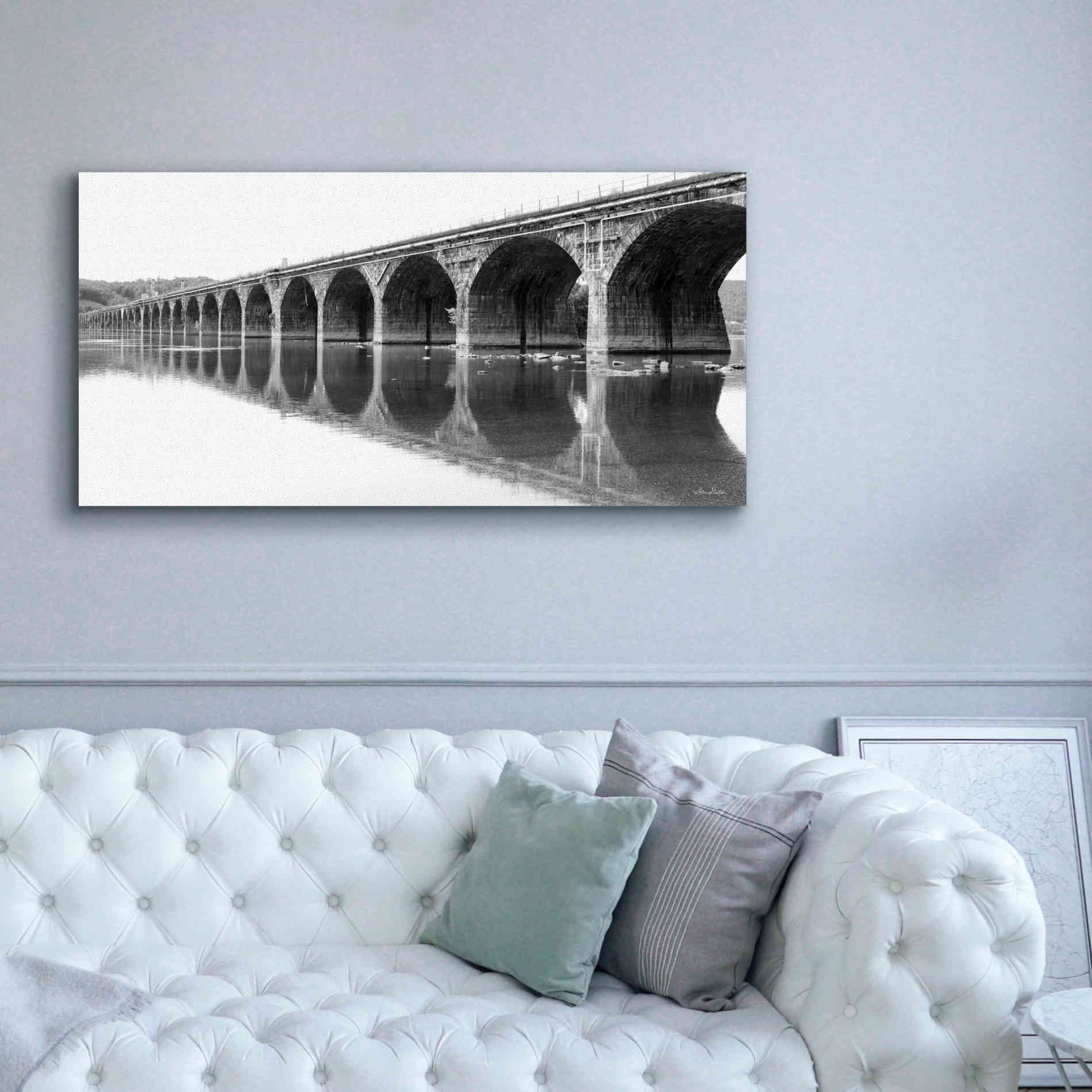 'Rockwell Bridge' by Lori Deiter, Canvas Wall Art,60 x 30
