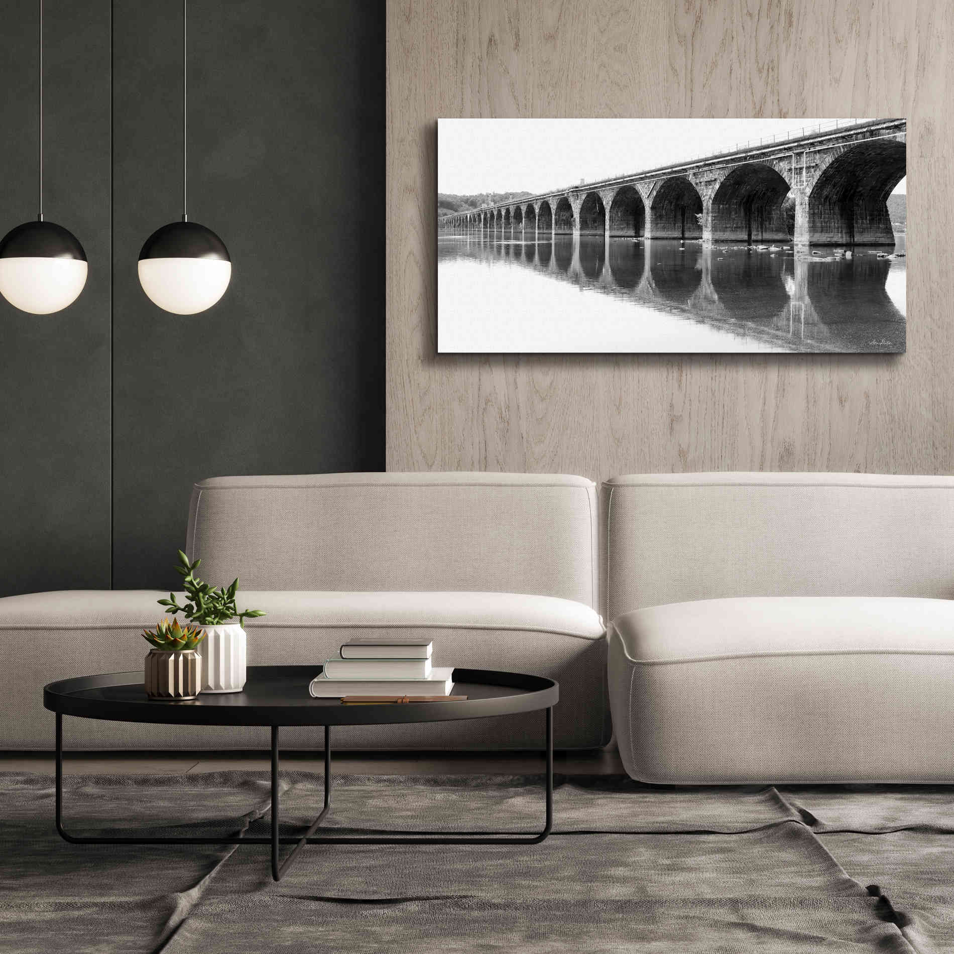 'Rockwell Bridge' by Lori Deiter, Canvas Wall Art,60 x 30