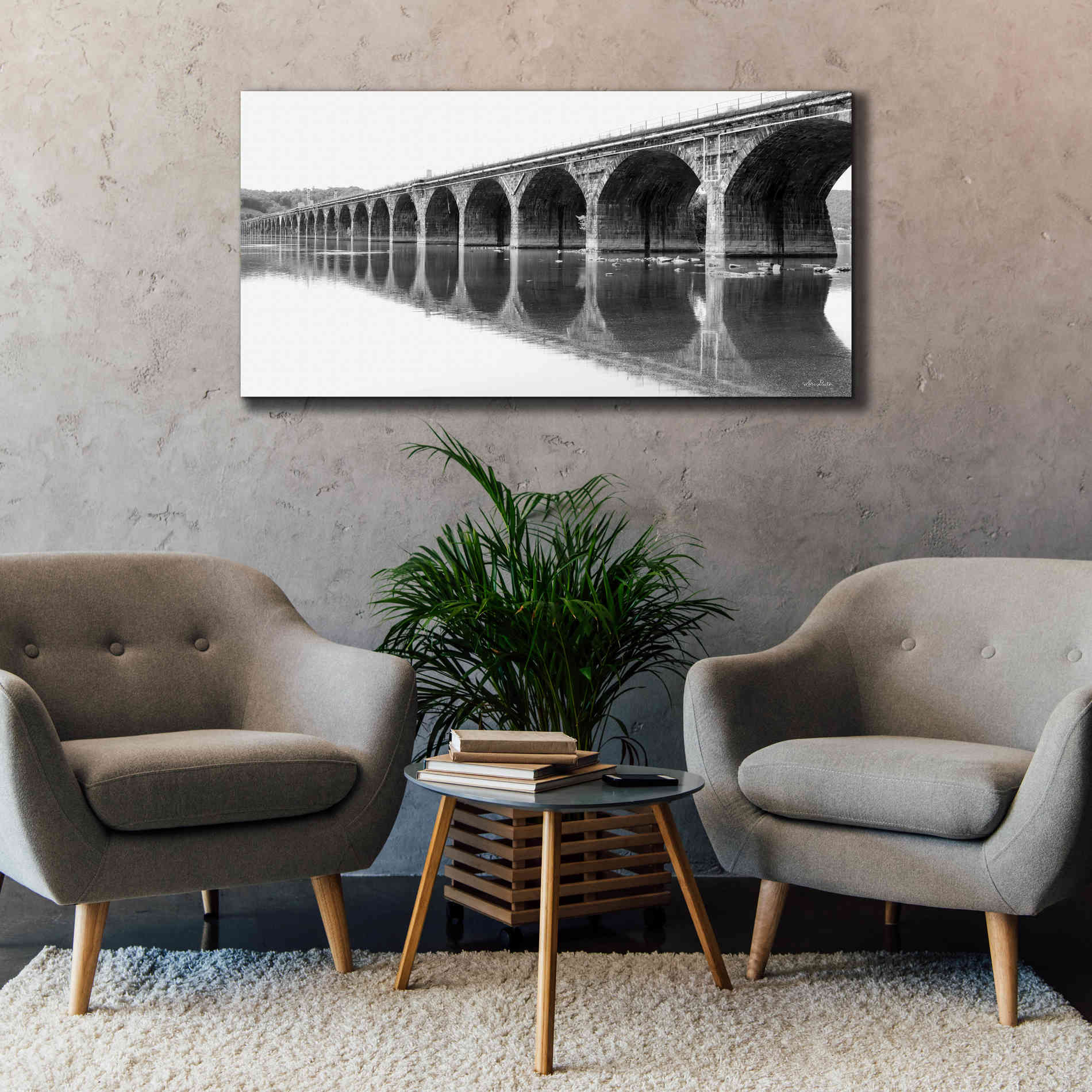 'Rockwell Bridge' by Lori Deiter, Canvas Wall Art,60 x 30