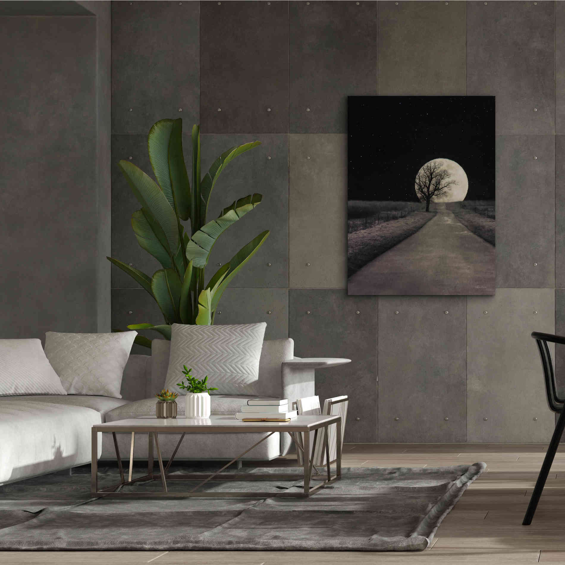 'Moonlit Country Road' by Lori Deiter, Canvas Wall Art,40 x 54