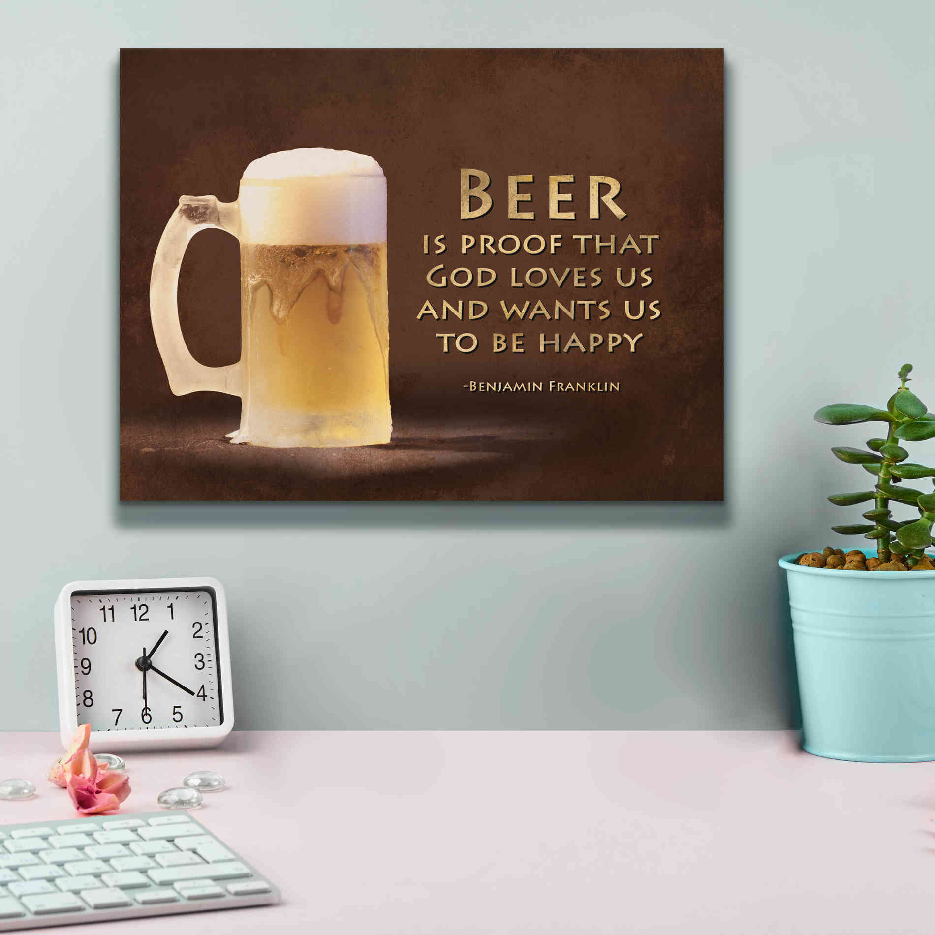 'Be Happy' by Lori Deiter, Canvas Wall Art,16 x 12