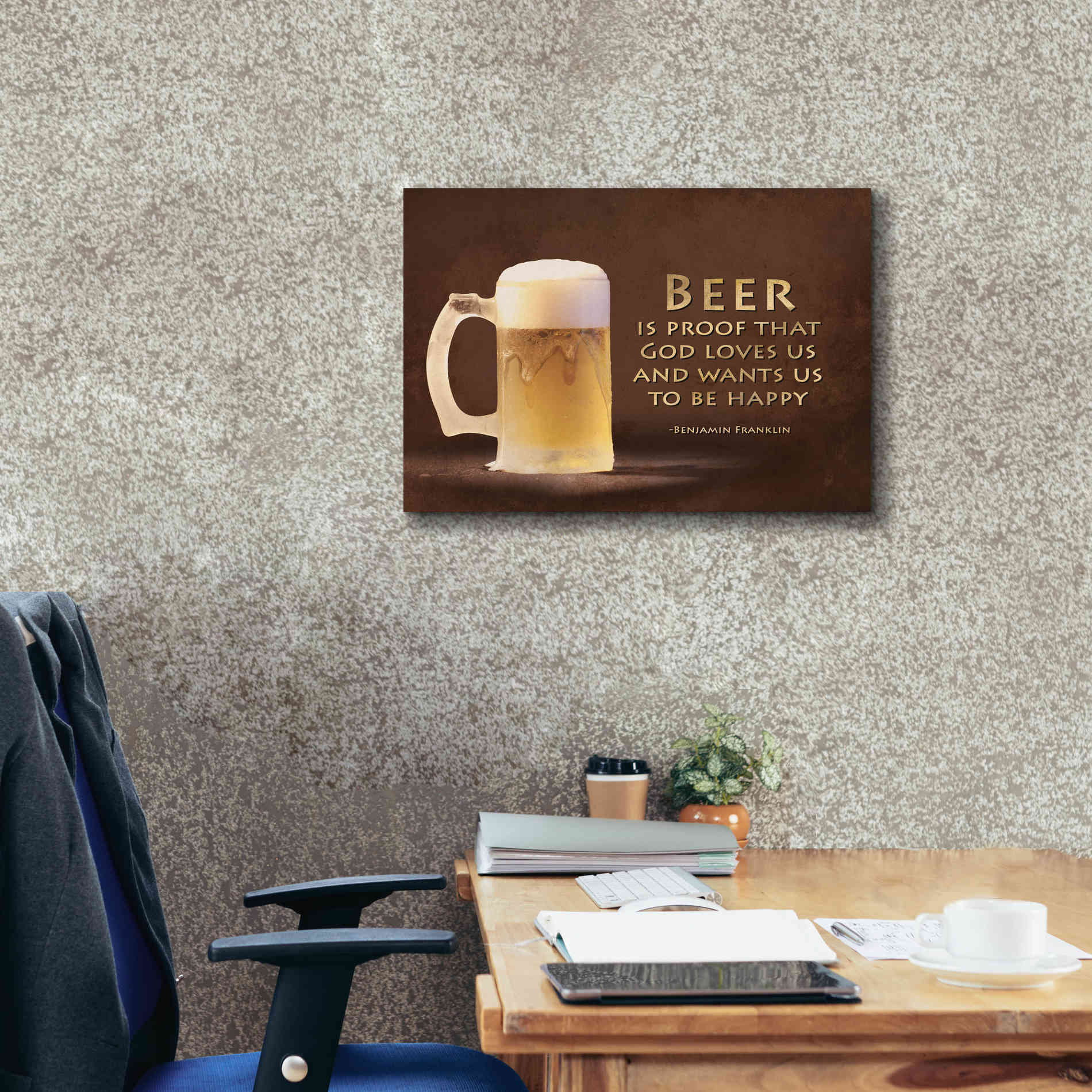 'Be Happy' by Lori Deiter, Canvas Wall Art,26 x 18