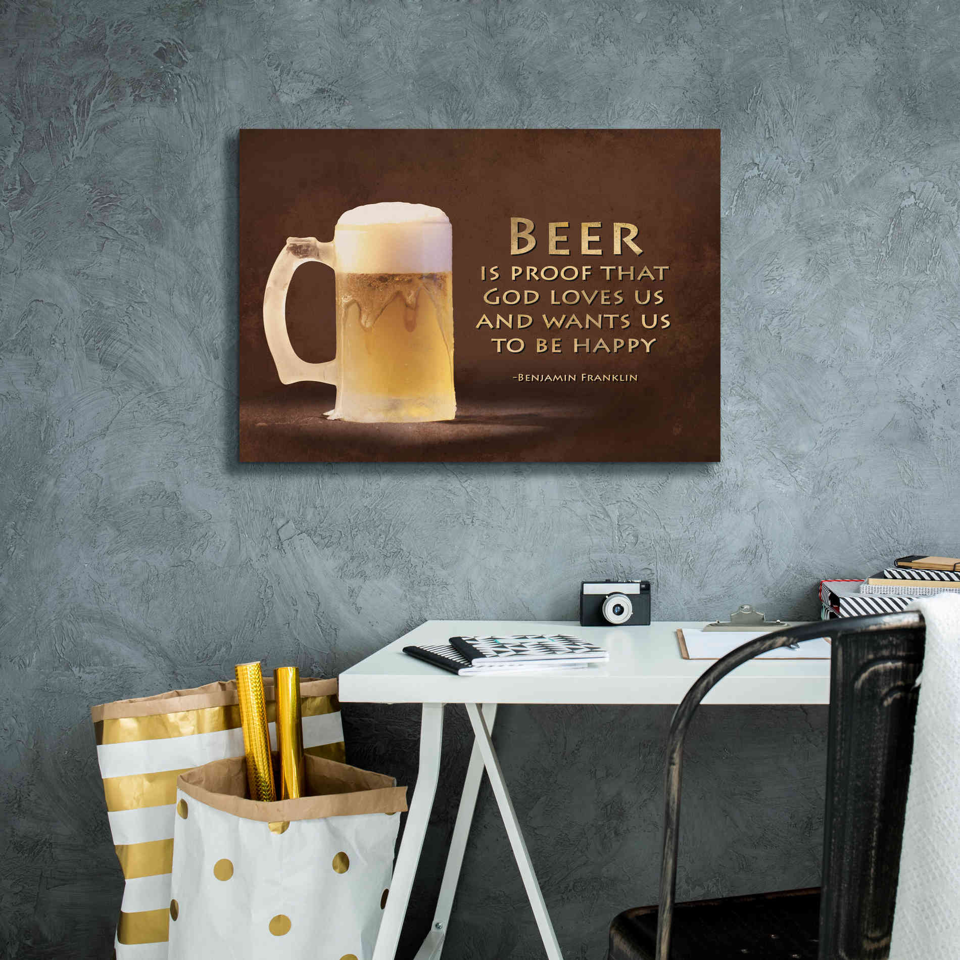 'Be Happy' by Lori Deiter, Canvas Wall Art,26 x 18