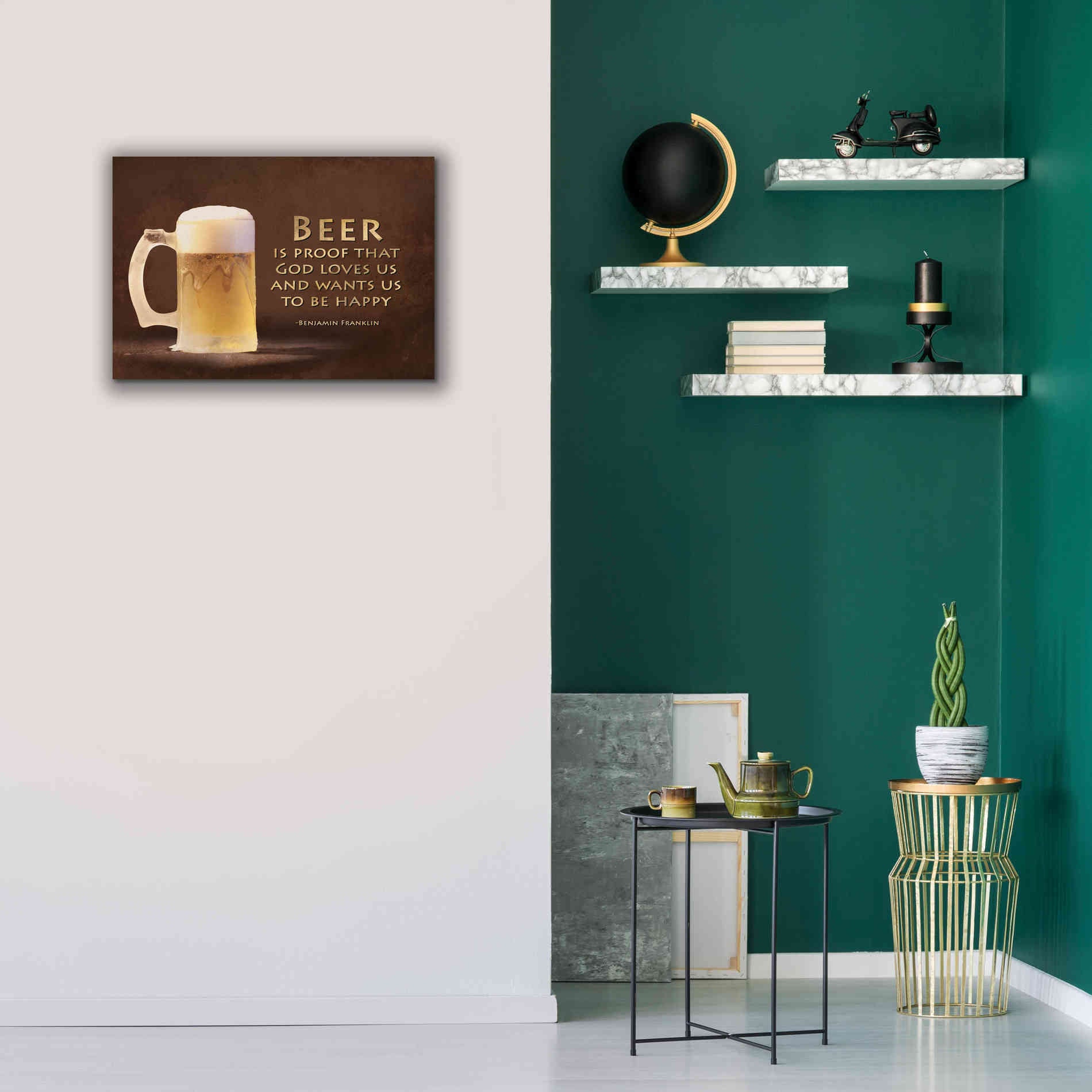 'Be Happy' by Lori Deiter, Canvas Wall Art,26 x 18