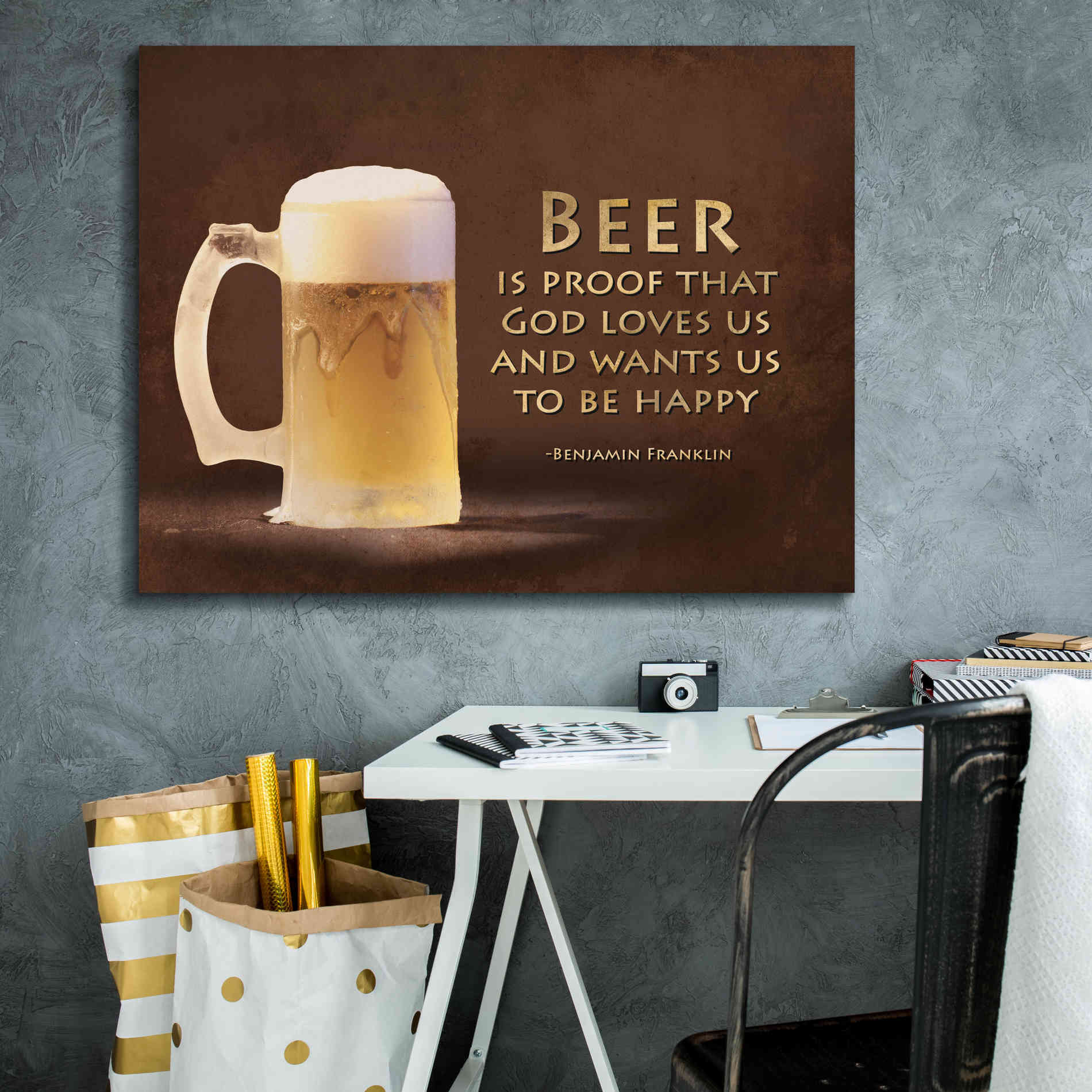 'Be Happy' by Lori Deiter, Canvas Wall Art,34 x 26