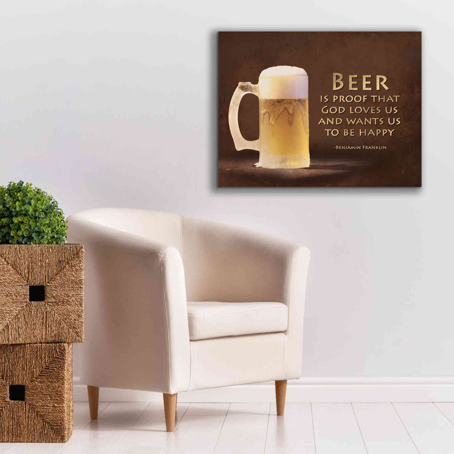 'Be Happy' by Lori Deiter, Canvas Wall Art,34 x 26