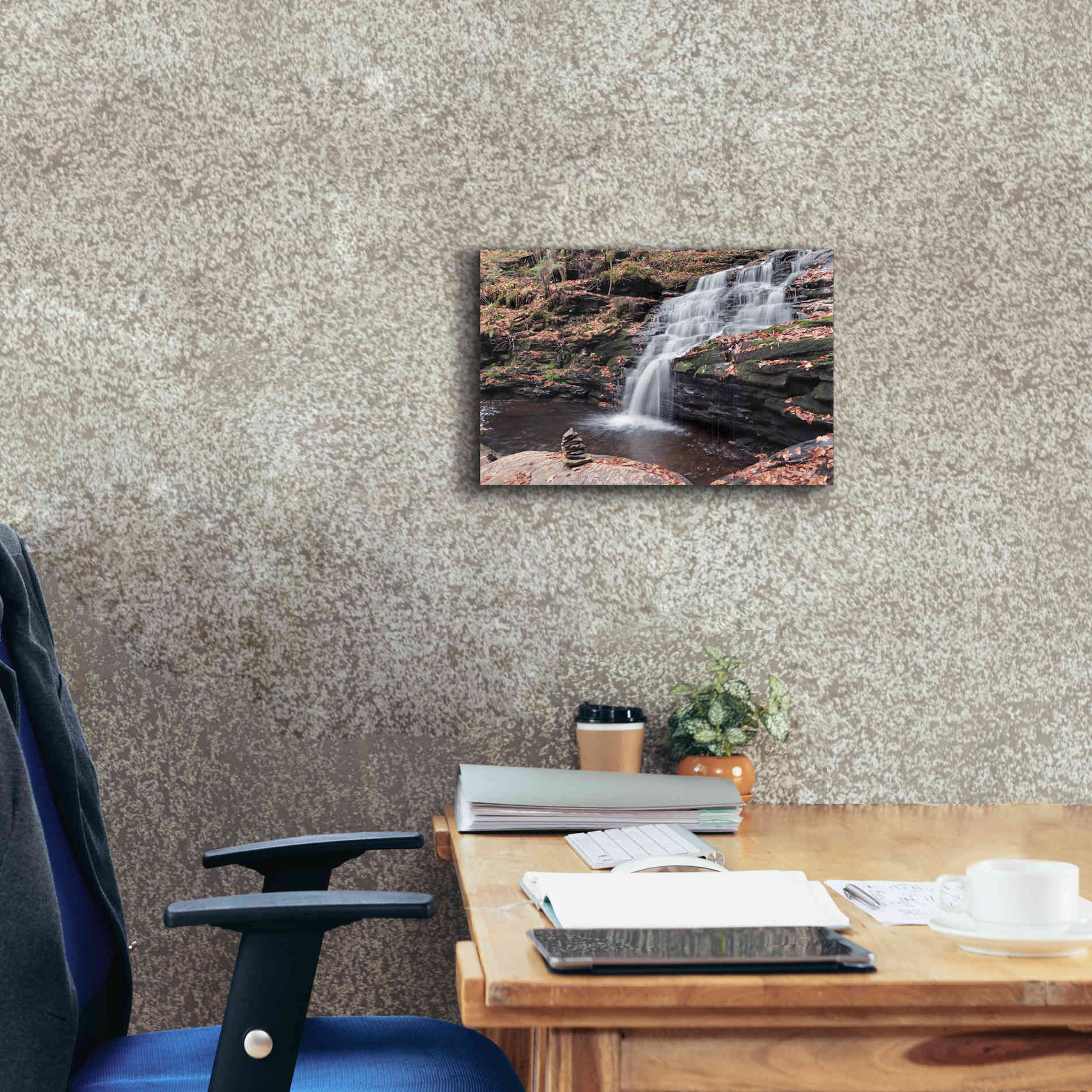 'Peaceful Day at Mohican Falls' by Lori Deiter, Canvas Wall Art,18 x 12