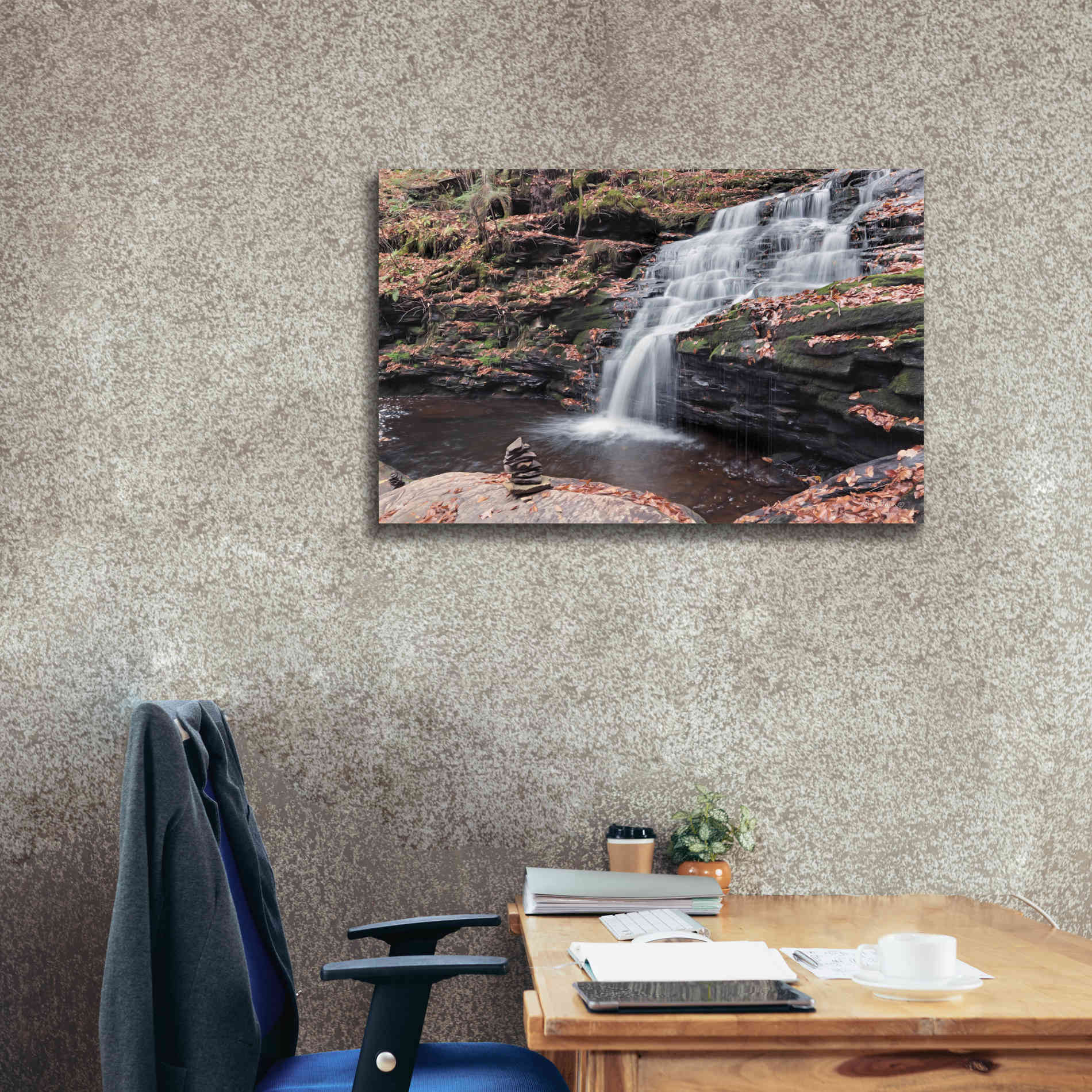 'Peaceful Day at Mohican Falls' by Lori Deiter, Canvas Wall Art,40 x 26