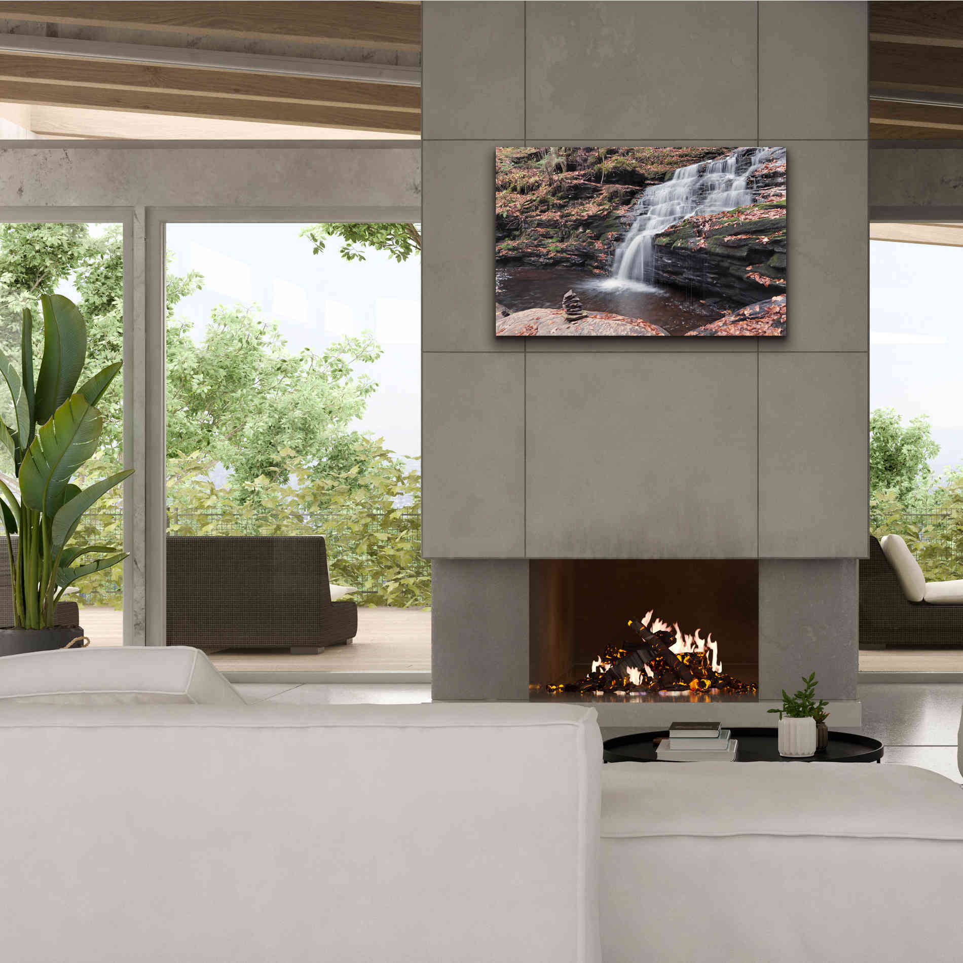 'Peaceful Day at Mohican Falls' by Lori Deiter, Canvas Wall Art,40 x 26