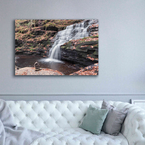 Image of 'Peaceful Day at Mohican Falls' by Lori Deiter, Canvas Wall Art,60 x 40