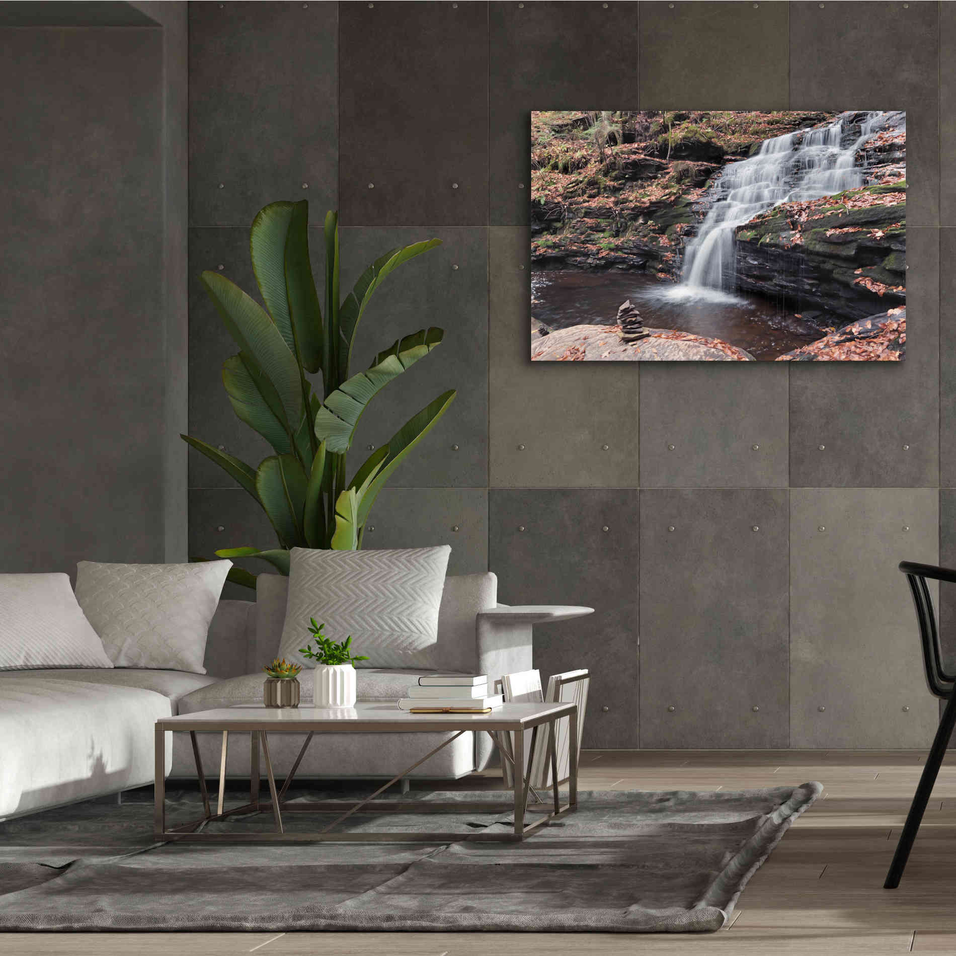 'Peaceful Day at Mohican Falls' by Lori Deiter, Canvas Wall Art,60 x 40