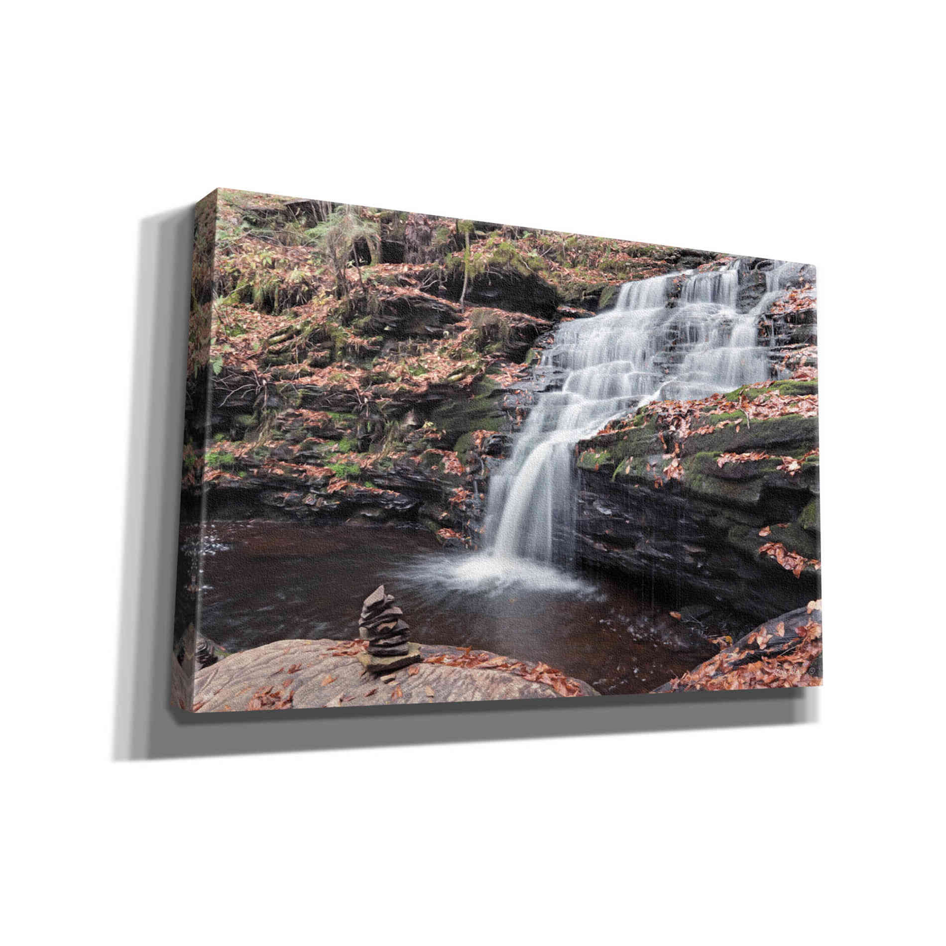 'Peaceful Day at Mohican Falls' by Lori Deiter, Canvas Wall Art