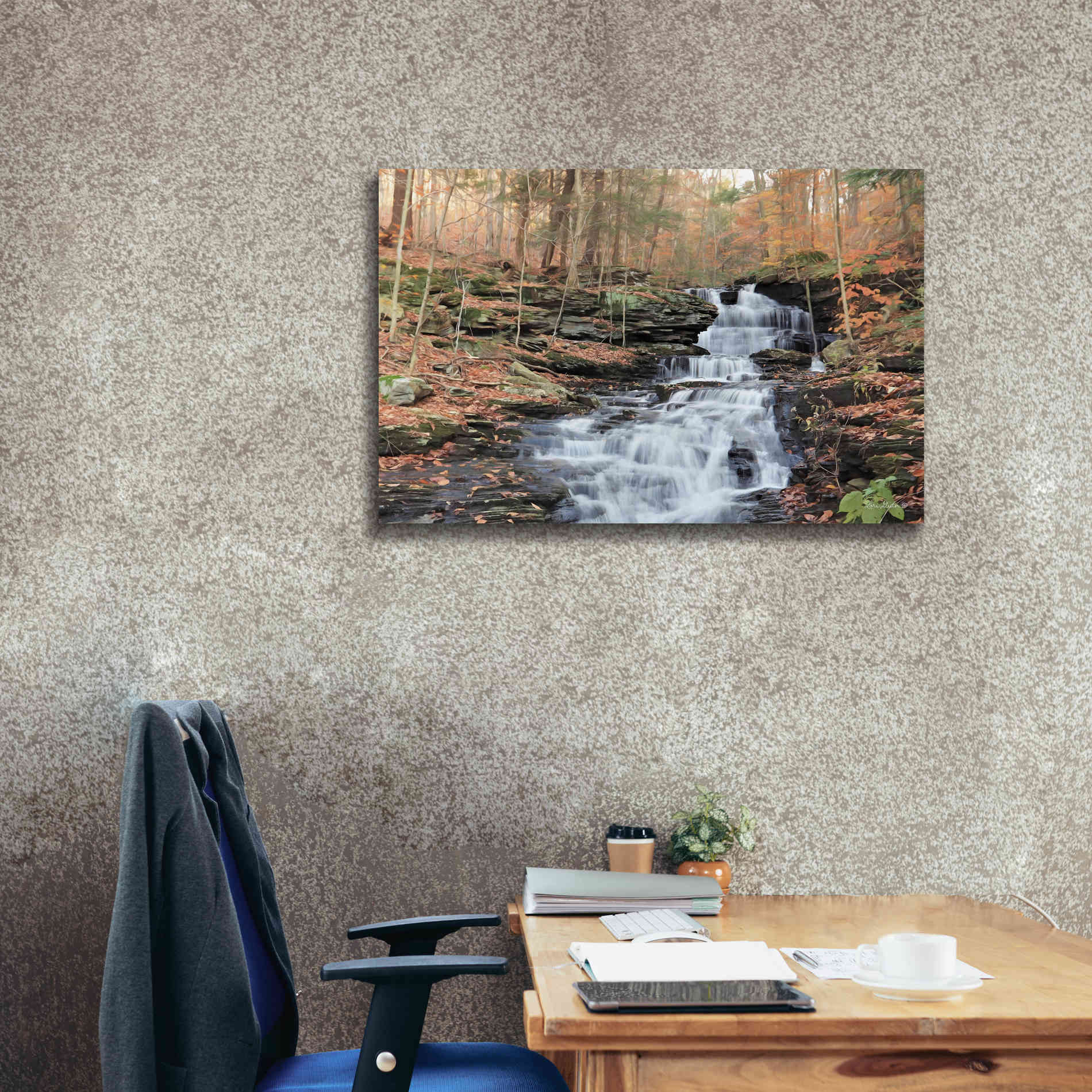 'Waterfall Steps at Pigeon Run' by Lori Deiter, Canvas Wall Art,40 x 26