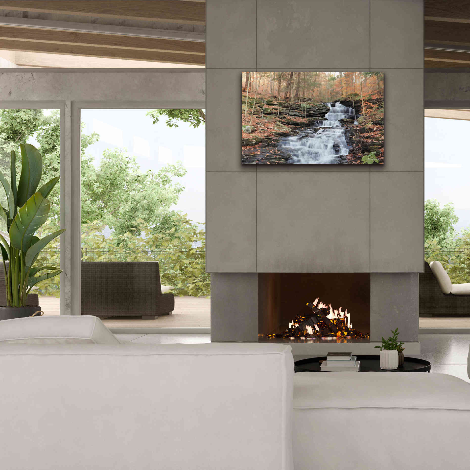 'Waterfall Steps at Pigeon Run' by Lori Deiter, Canvas Wall Art,40 x 26