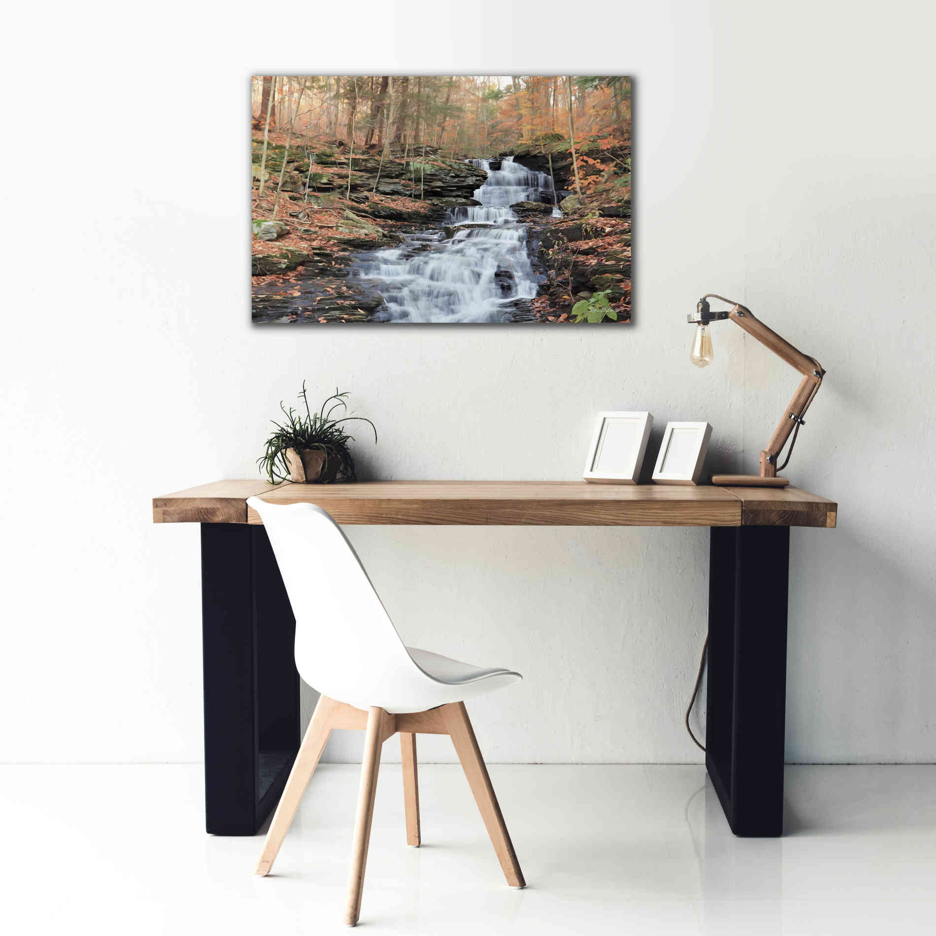 'Waterfall Steps at Pigeon Run' by Lori Deiter, Canvas Wall Art,40 x 26