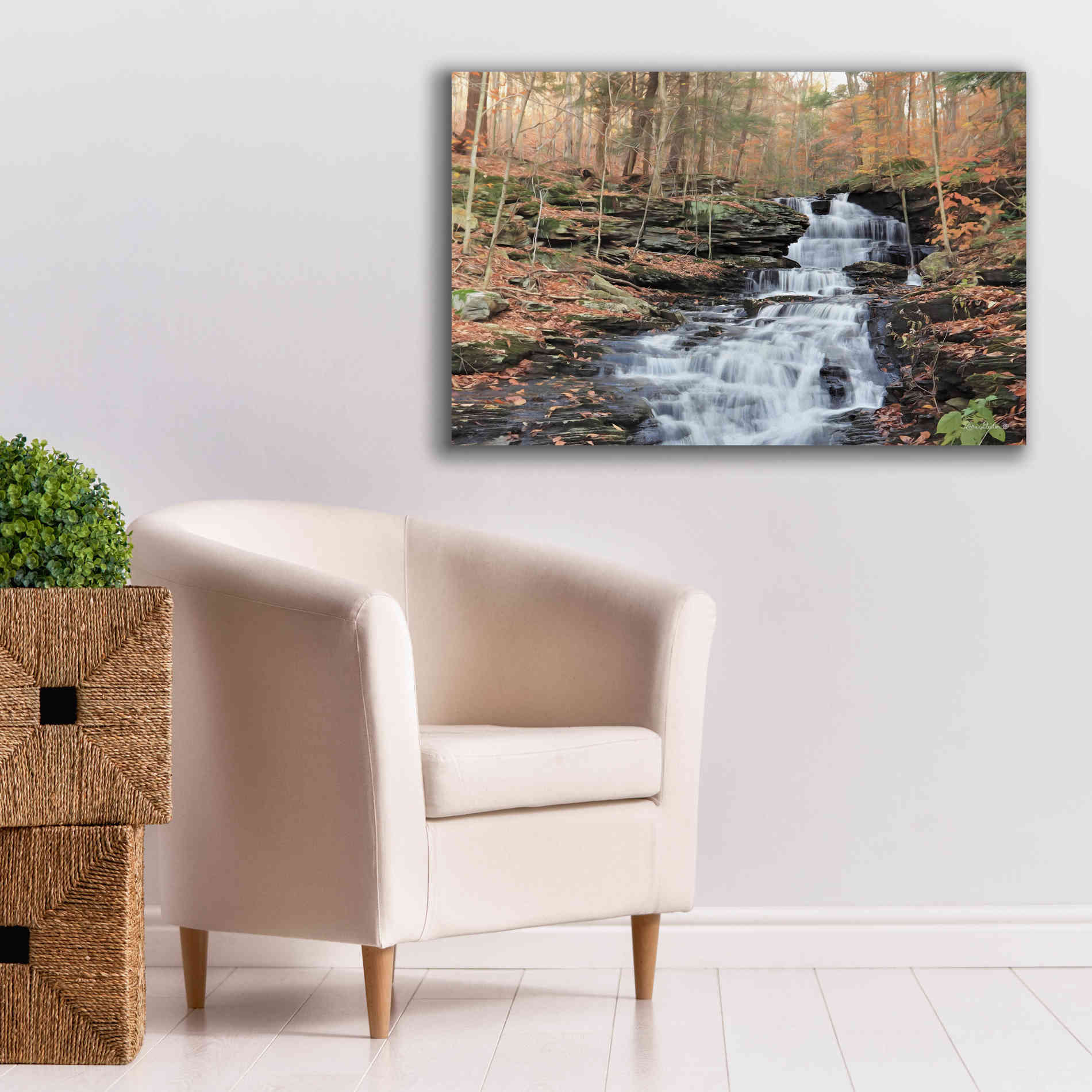 'Waterfall Steps at Pigeon Run' by Lori Deiter, Canvas Wall Art,40 x 26