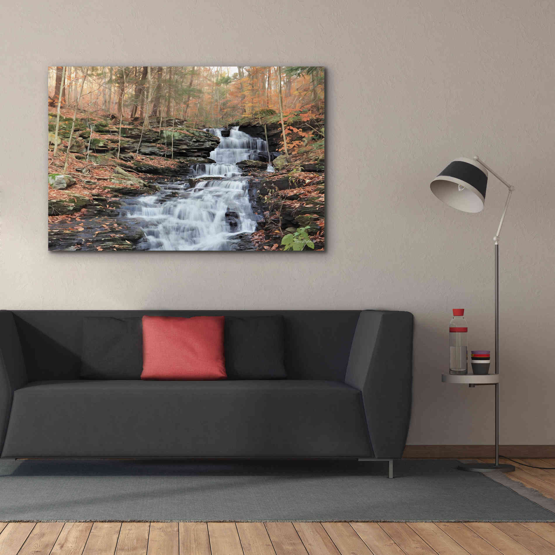 'Waterfall Steps at Pigeon Run' by Lori Deiter, Canvas Wall Art,60 x 40