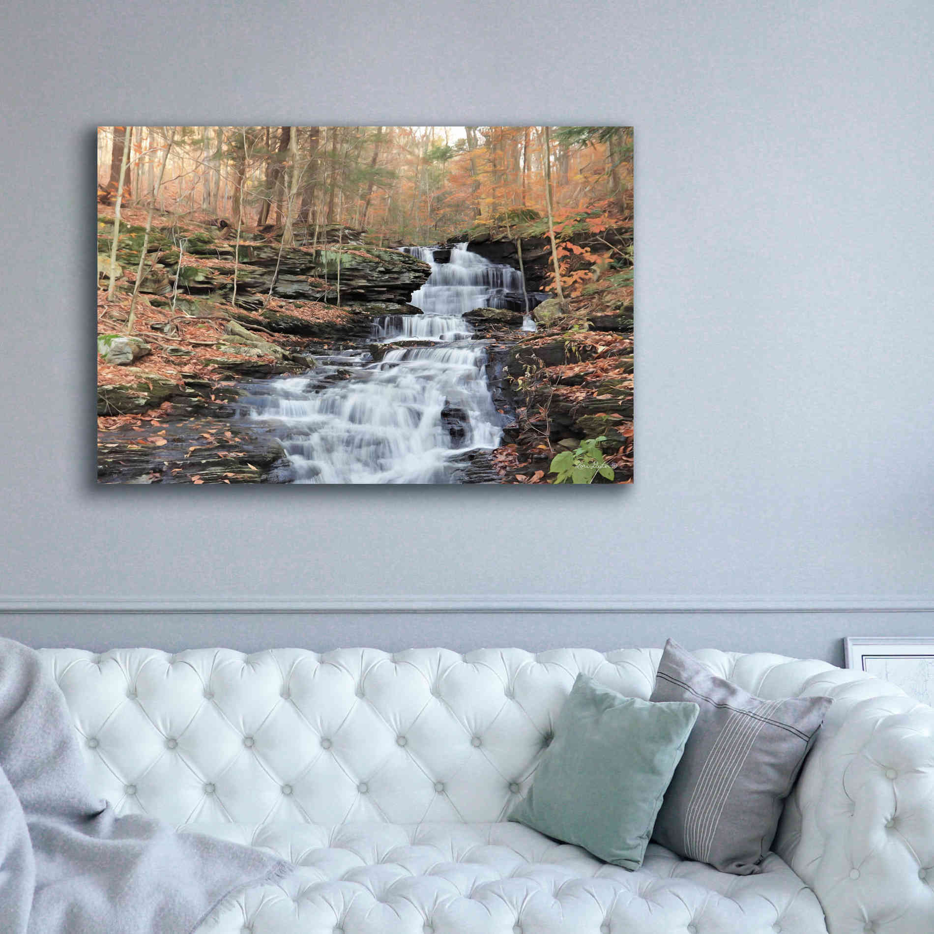'Waterfall Steps at Pigeon Run' by Lori Deiter, Canvas Wall Art,60 x 40