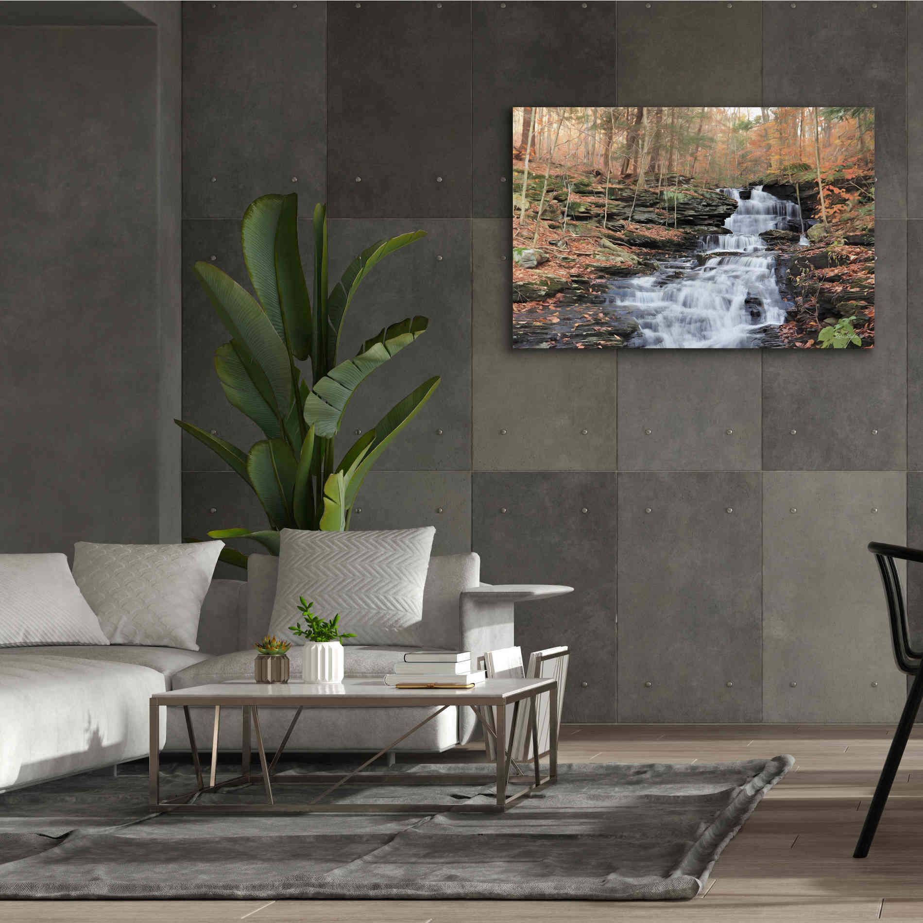 'Waterfall Steps at Pigeon Run' by Lori Deiter, Canvas Wall Art,60 x 40