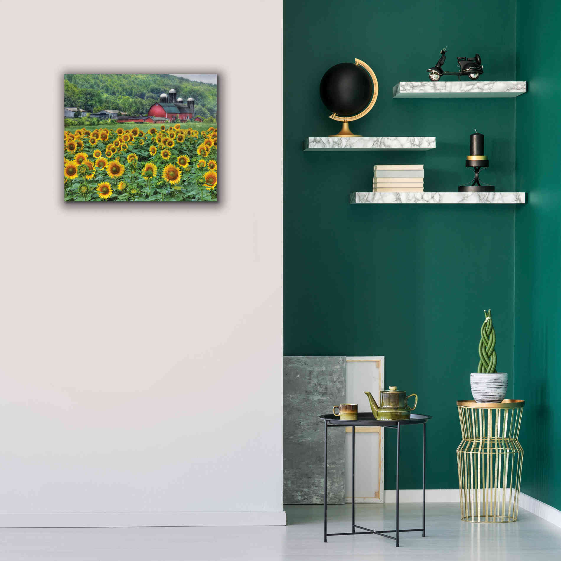 'Sunflower Field' by Lori Deiter, Canvas Wall Art,24 x 20