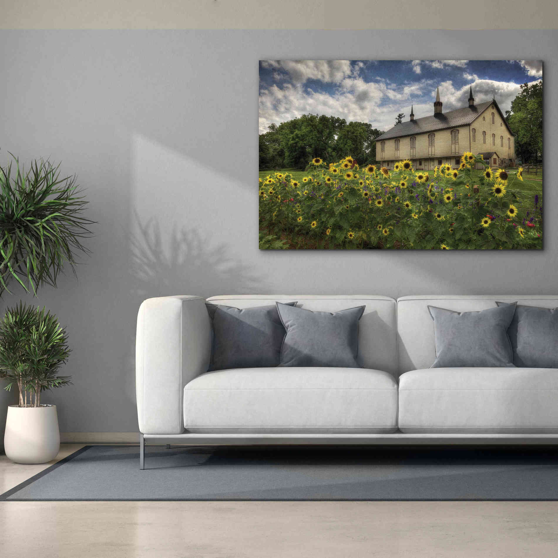 'Sunflower Garden' by Lori Deiter, Canvas Wall Art,60 x 40
