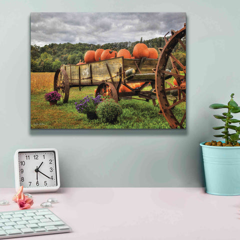 Image of 'Pumpkin Wagon' by Lori Deiter, Canvas Wall Art,16 x 12