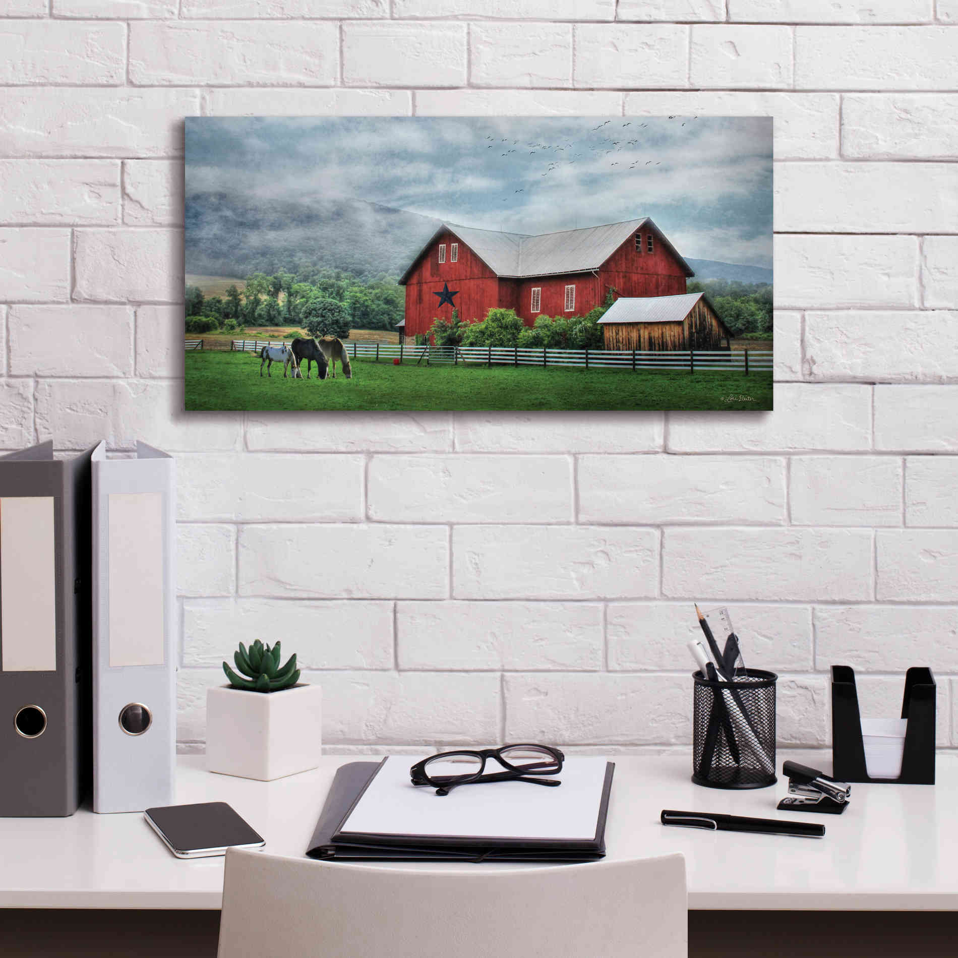 'Grazin' Time' by Lori Deiter, Canvas Wall Art,24 x 12