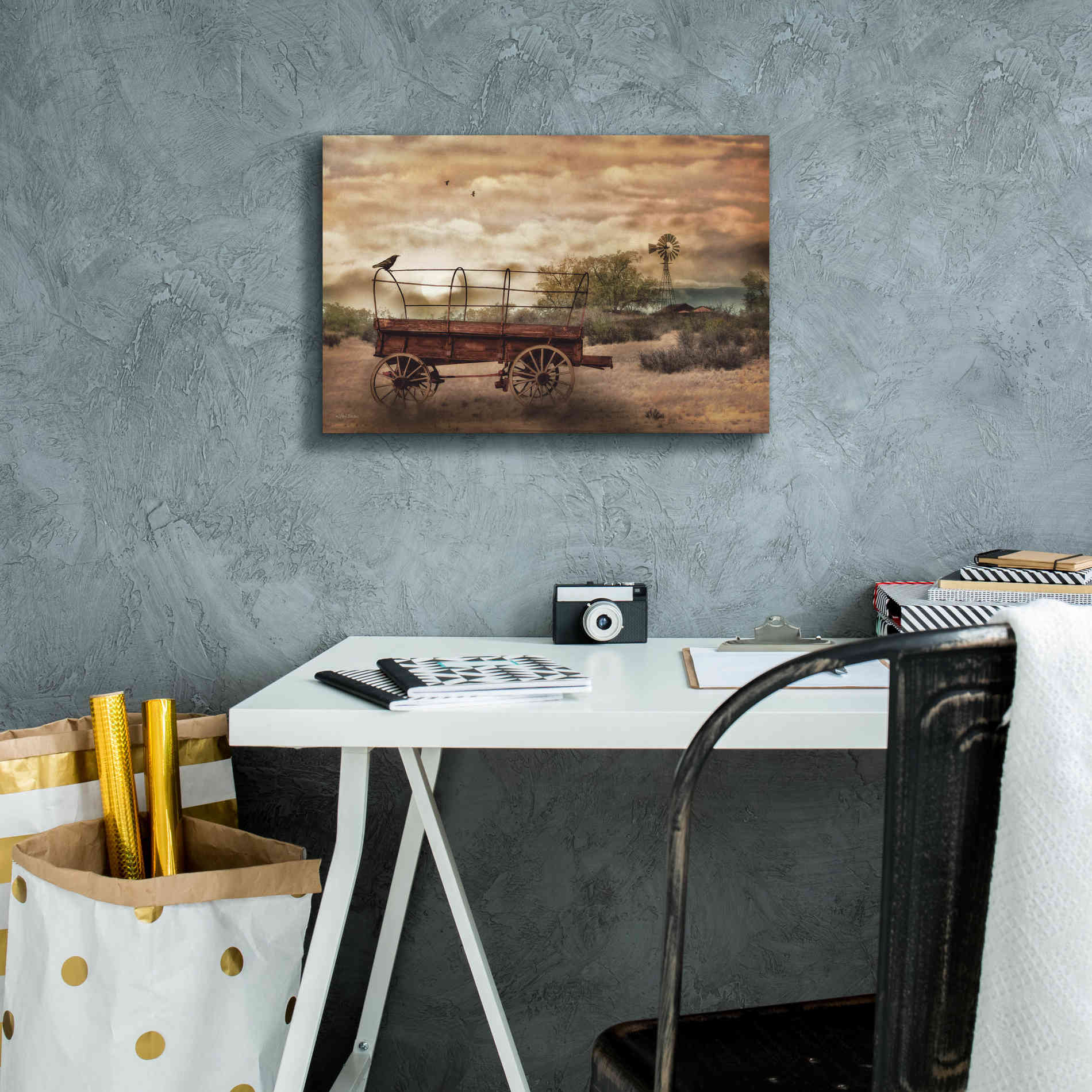 'Desert Wagon' by Lori Deiter, Canvas Wall Art,18 x 12