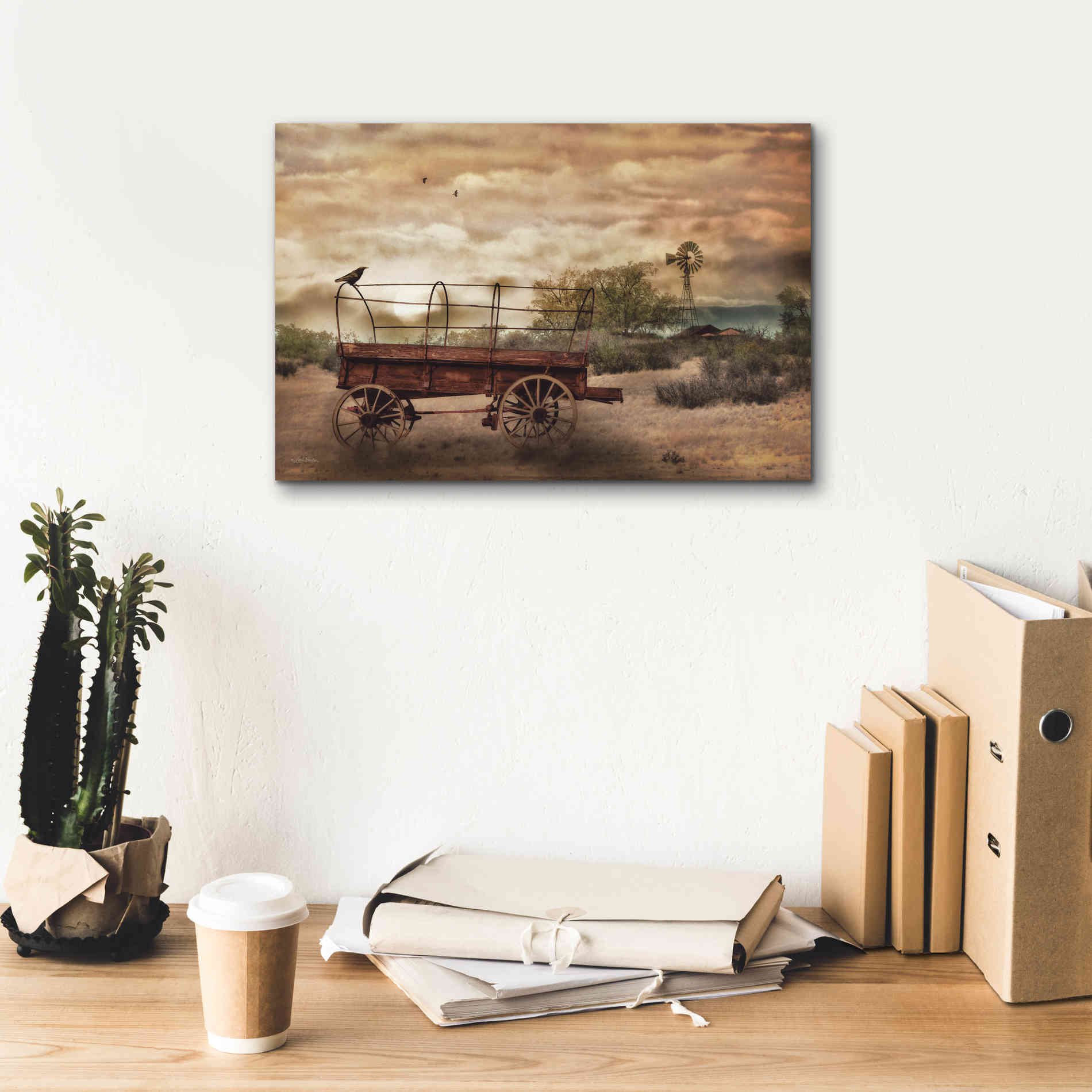 'Desert Wagon' by Lori Deiter, Canvas Wall Art,18 x 12