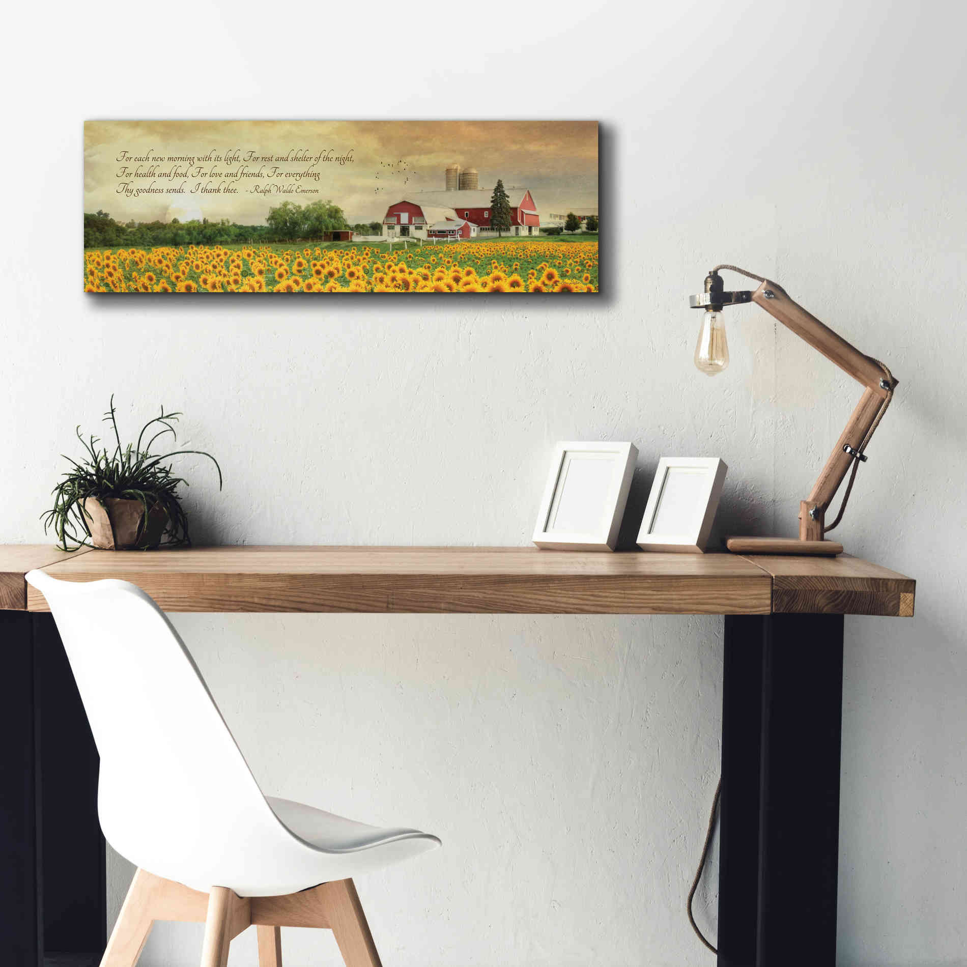'I Thank Thee' by Lori Deiter, Canvas Wall Art,36 x 12