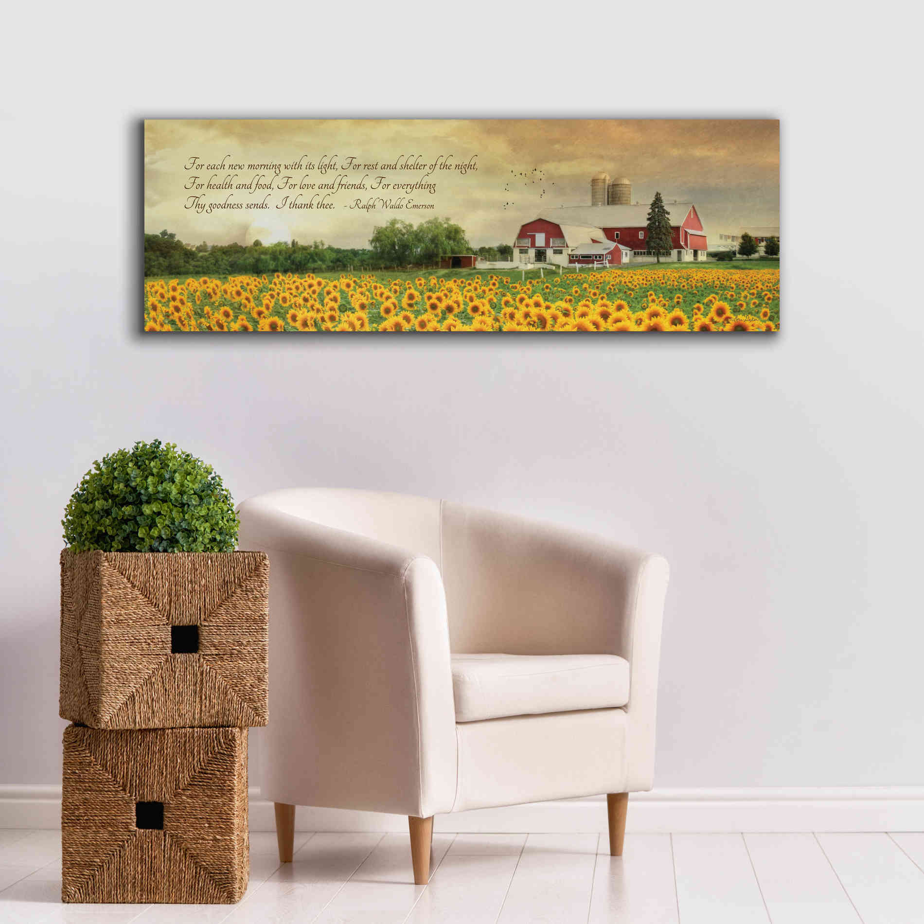 'I Thank Thee' by Lori Deiter, Canvas Wall Art,60 x 20