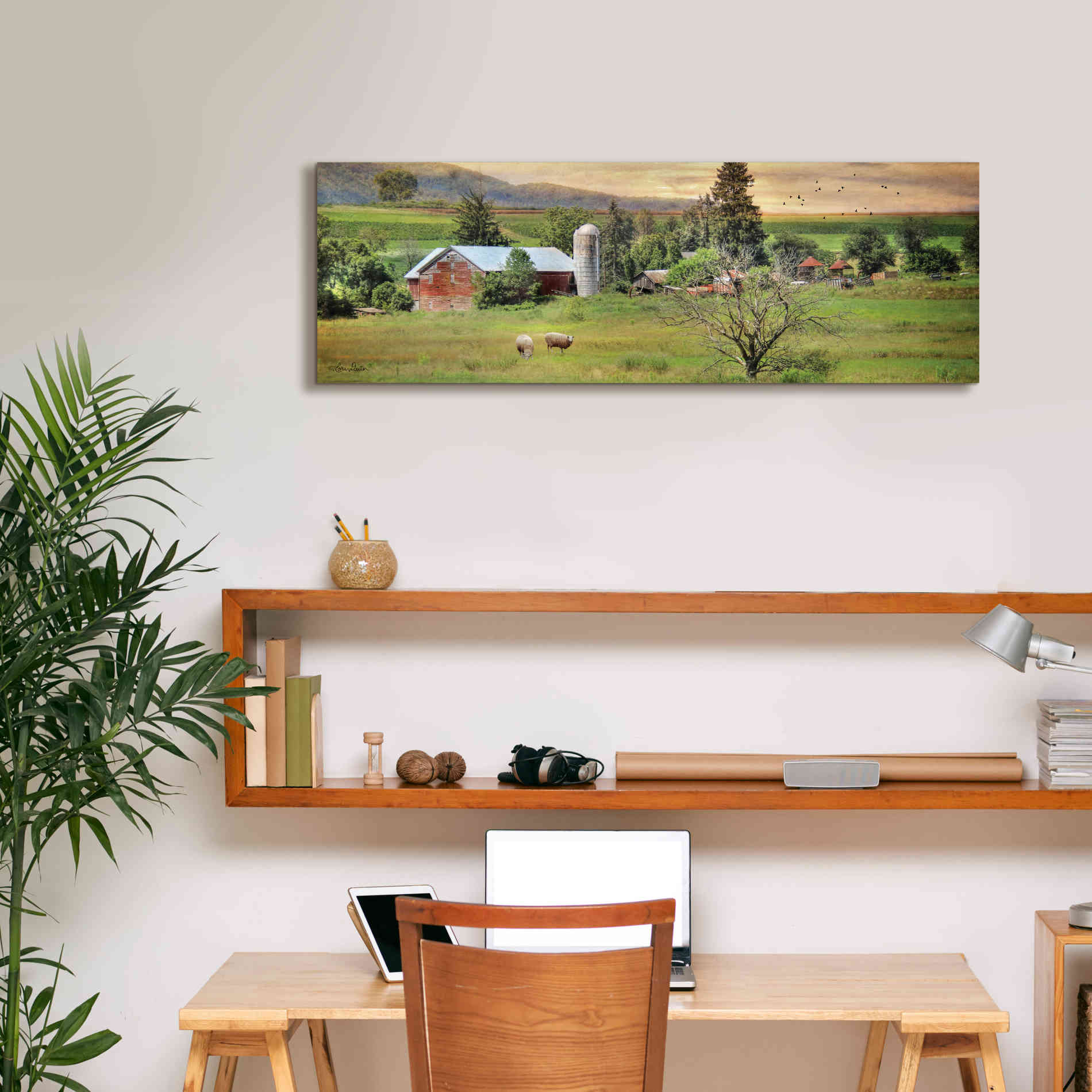 'Grazing Sheet' by Lori Deiter, Canvas Wall Art,36 x 12