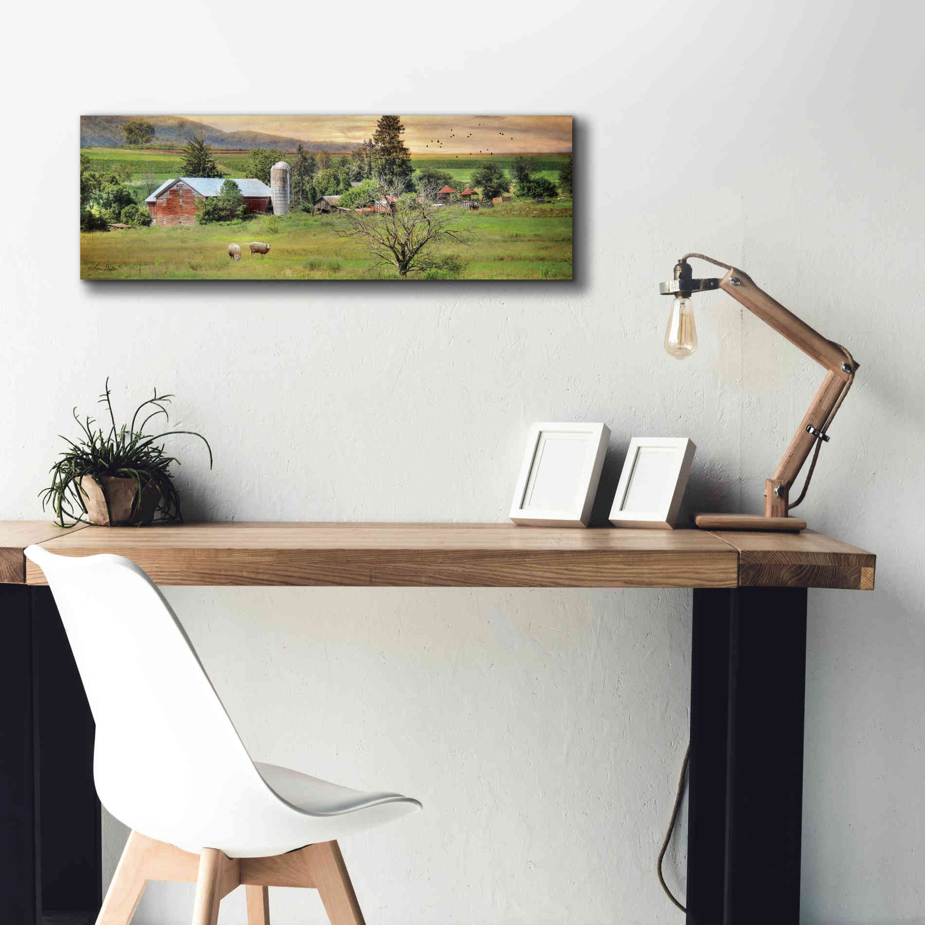 'Grazing Sheet' by Lori Deiter, Canvas Wall Art,36 x 12