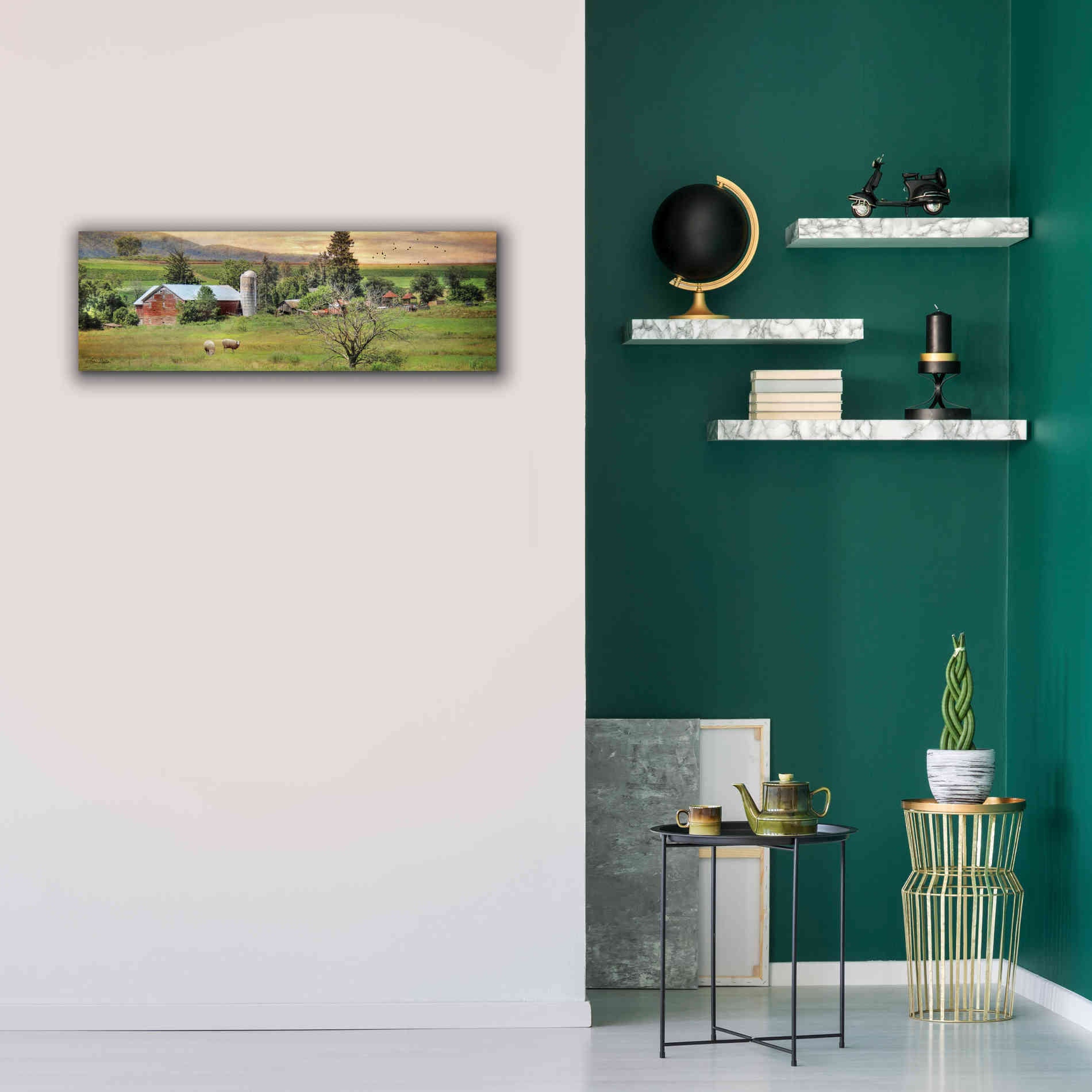 'Grazing Sheet' by Lori Deiter, Canvas Wall Art,36 x 12