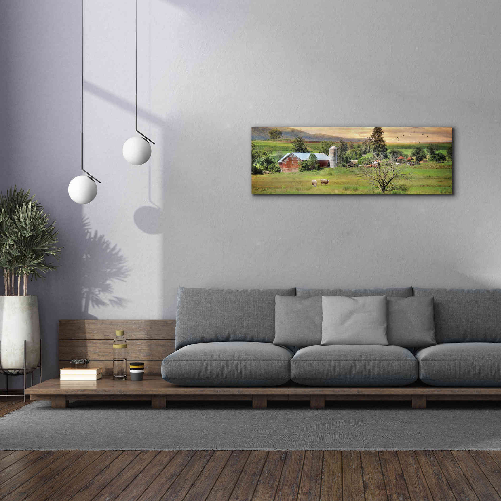 'Grazing Sheet' by Lori Deiter, Canvas Wall Art,60 x 20