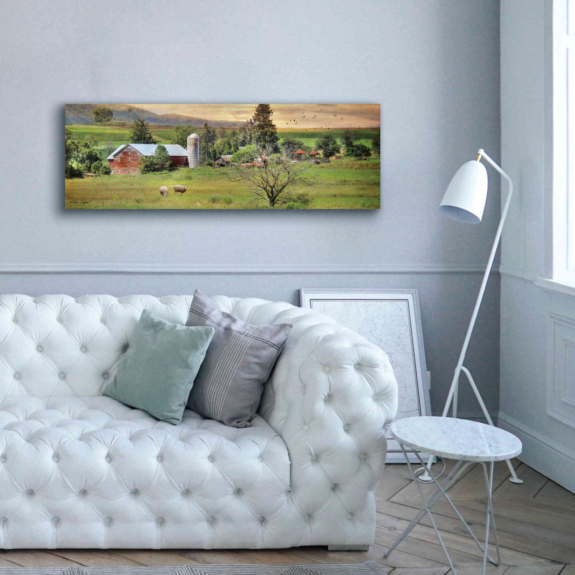 'Grazing Sheet' by Lori Deiter, Canvas Wall Art,60 x 20