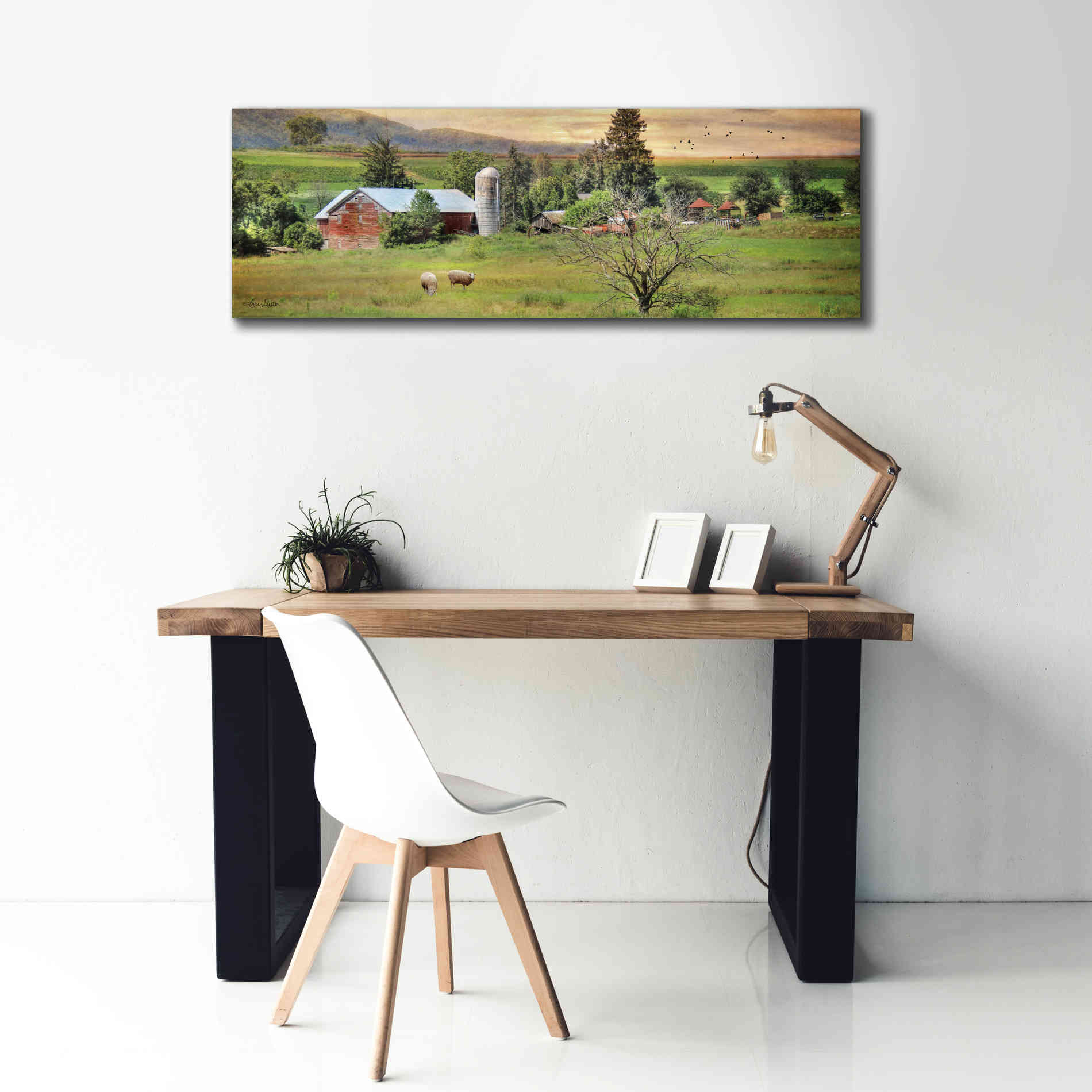 'Grazing Sheet' by Lori Deiter, Canvas Wall Art,60 x 20