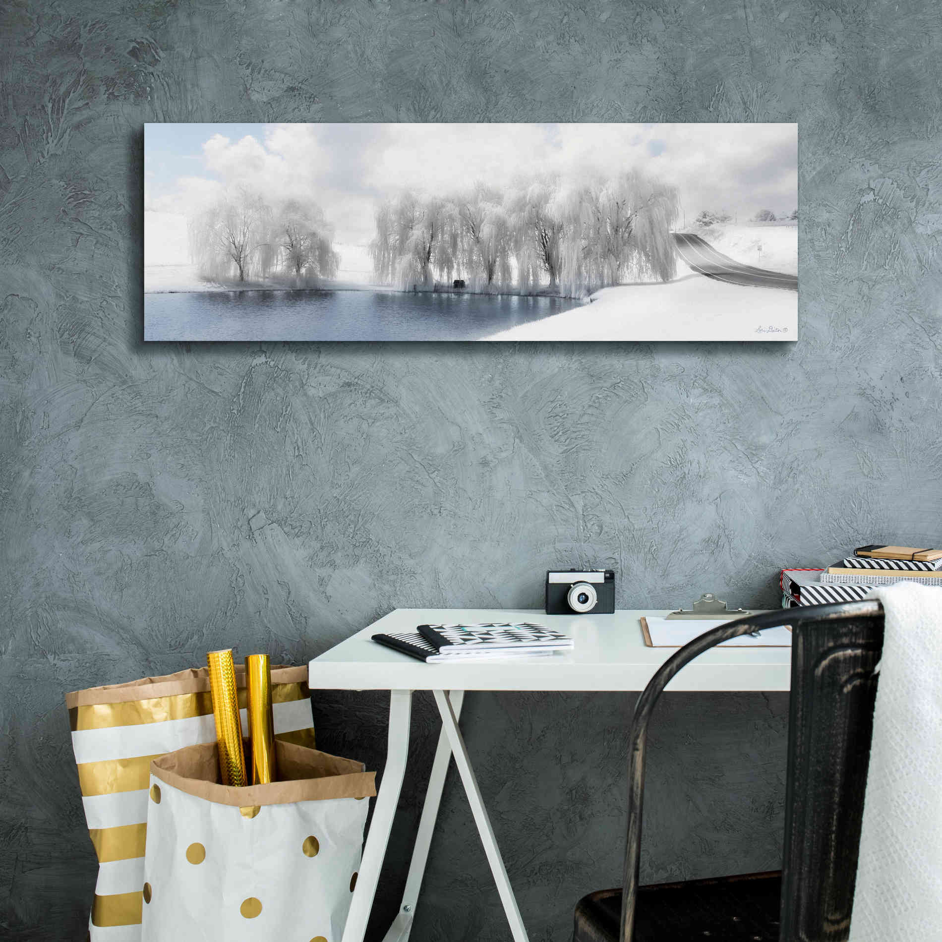 'Winter Willow' by Lori Deiter, Canvas Wall Art,36 x 12