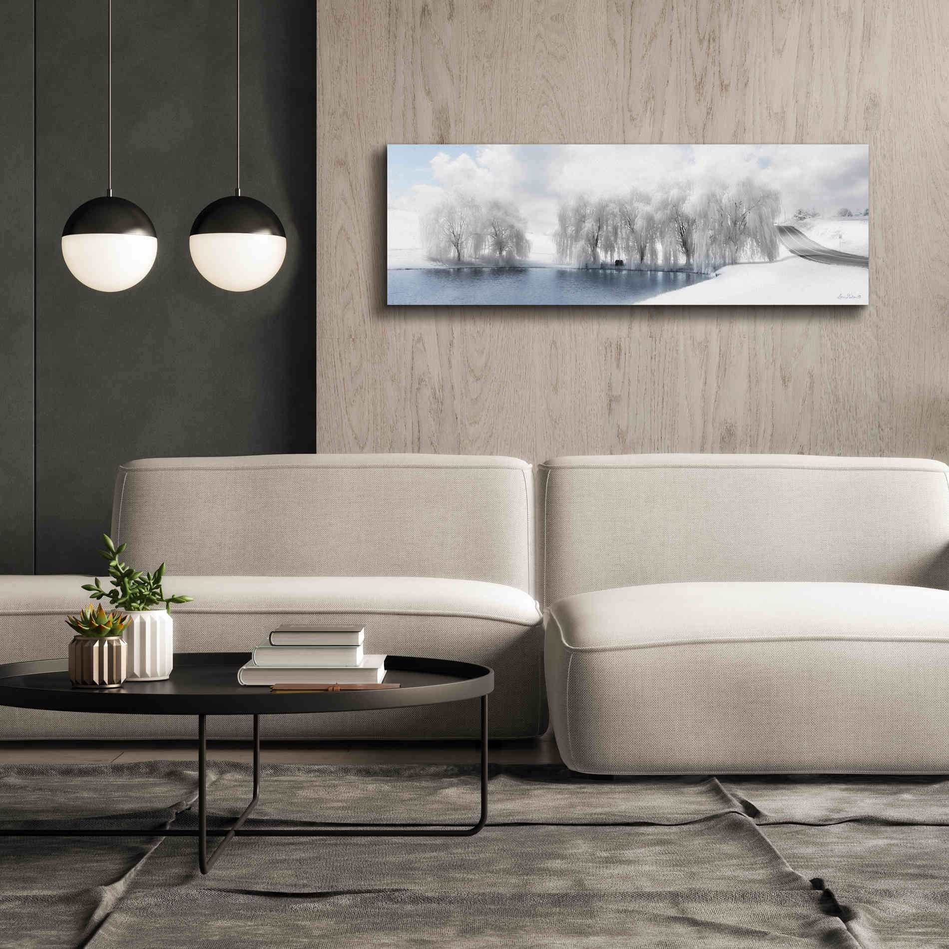 'Winter Willow' by Lori Deiter, Canvas Wall Art,60 x 20