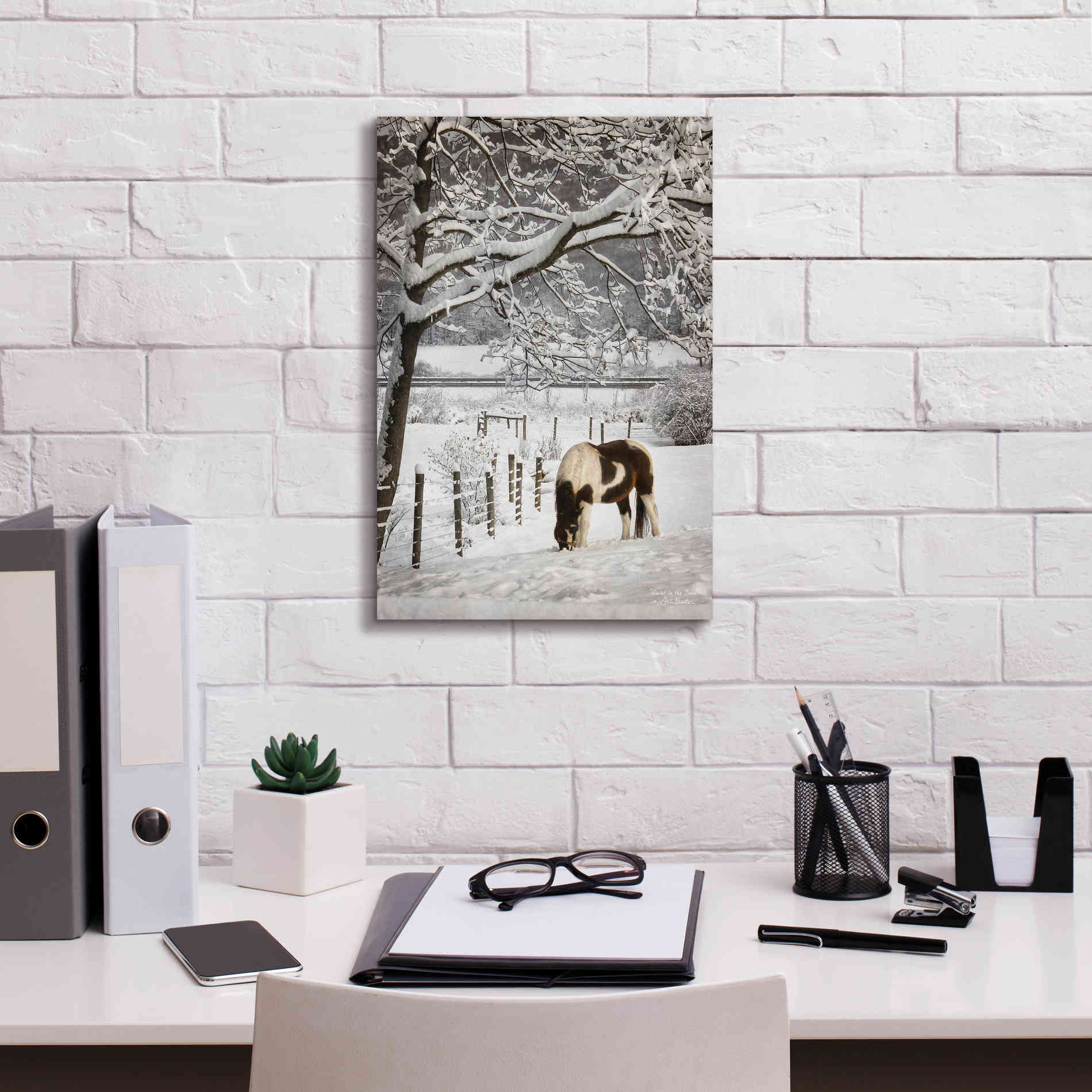 'Paint in the Snow' by Lori Deiter, Canvas Wall Art,12 x 18