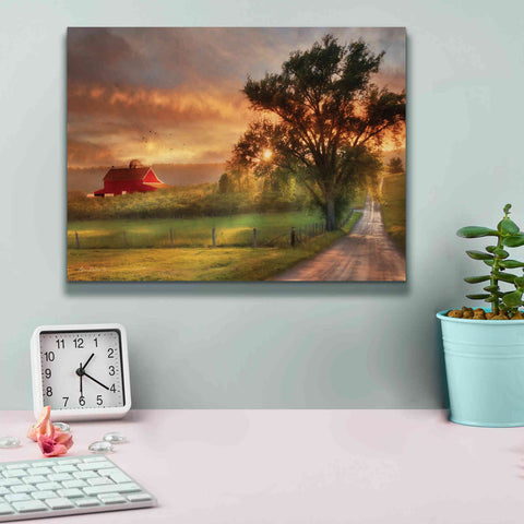 Image of 'Country Lane Sunset' by Lori Deiter, Canvas Wall Art,16 x 12