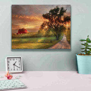 'Country Lane Sunset' by Lori Deiter, Canvas Wall Art,16 x 12