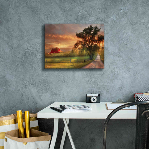 Image of 'Country Lane Sunset' by Lori Deiter, Canvas Wall Art,16 x 12