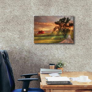 'Country Lane Sunset' by Lori Deiter, Canvas Wall Art,26 x 18