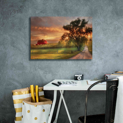 Image of 'Country Lane Sunset' by Lori Deiter, Canvas Wall Art,26 x 18
